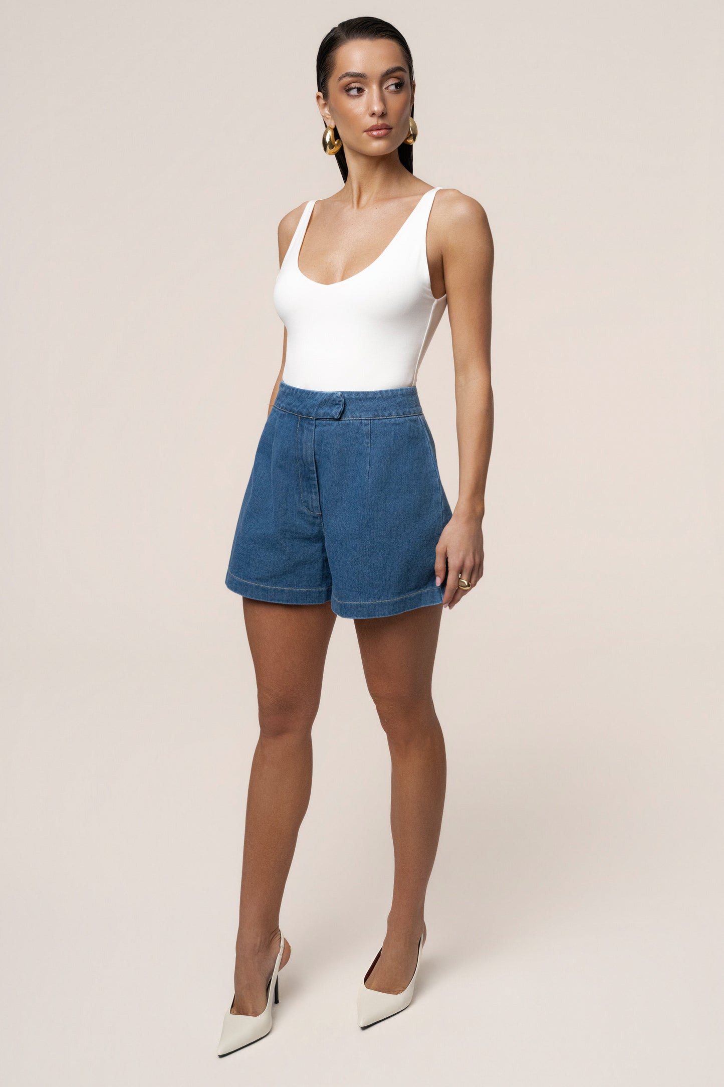 Medium Wash City Stroll Denim Shorts JLUXLABEL