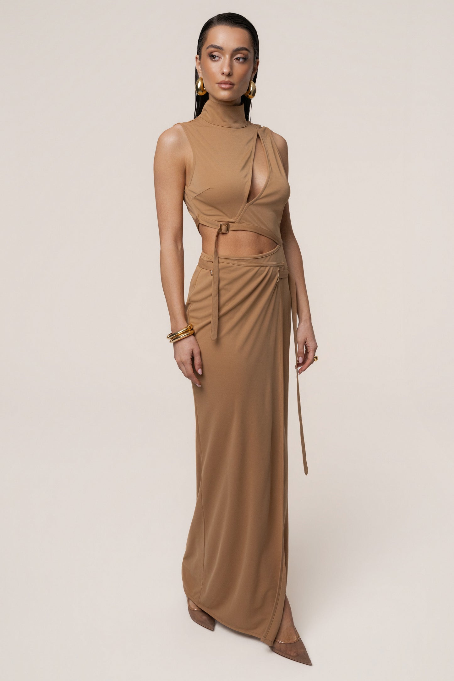 Tan Behind The Scenes Dress JLUXLABEL