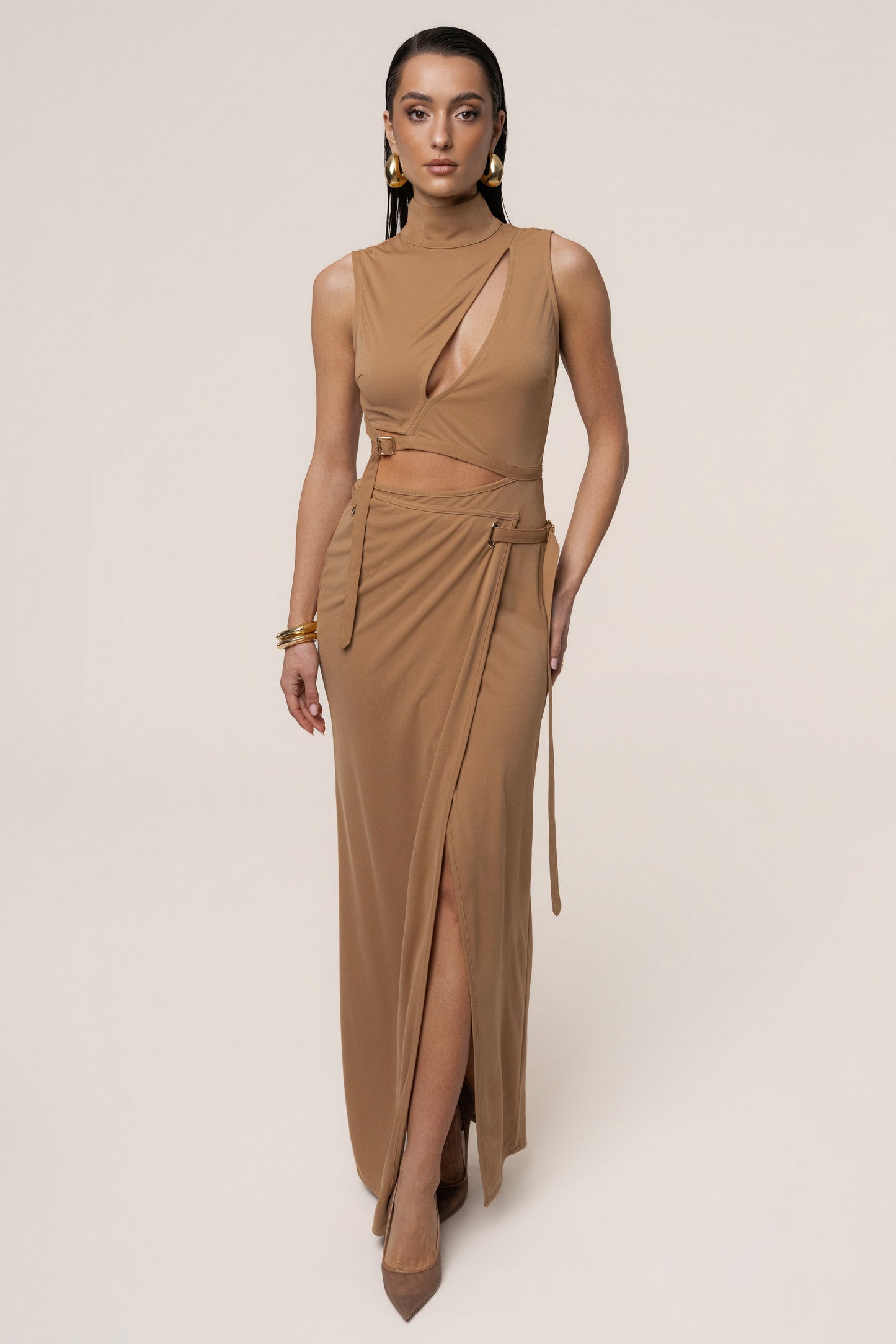 Tan Behind The Scenes Dress JLUXLABEL