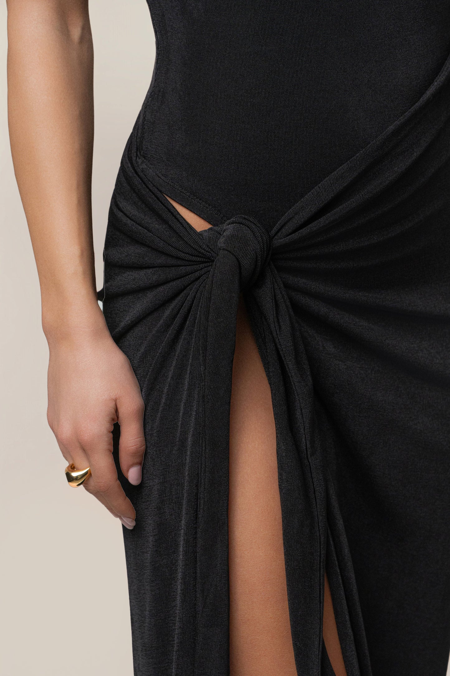 Black Aubree Midi Dress JLUXLABEL