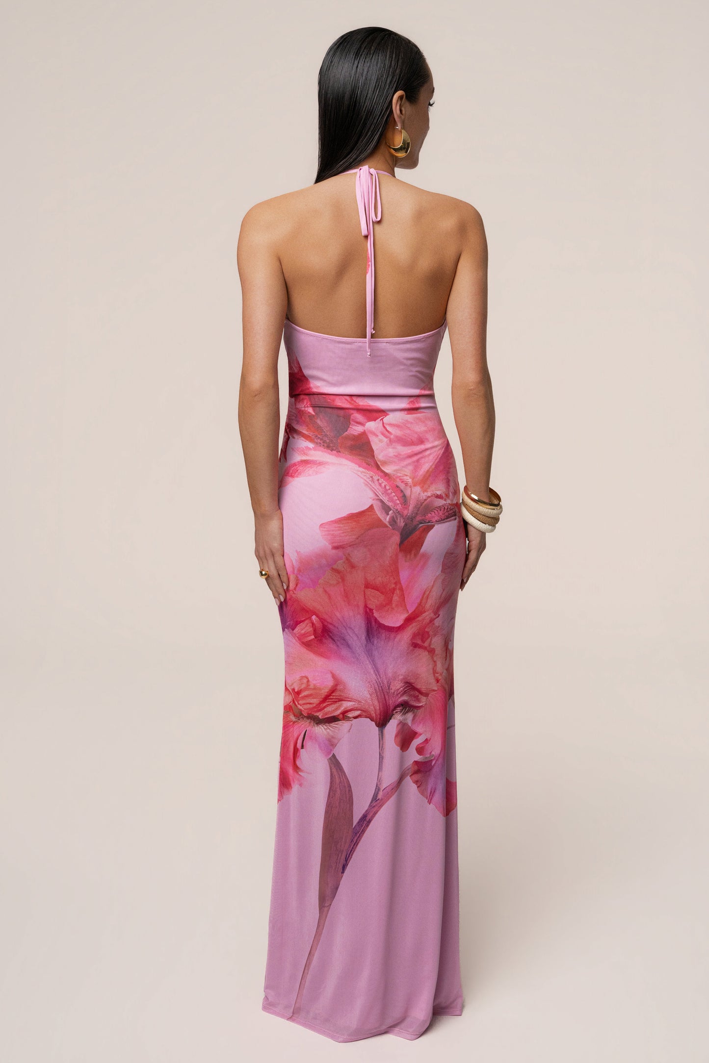 Pink Floral Coastal Bloom Maxi Dress JLUXLABEL
