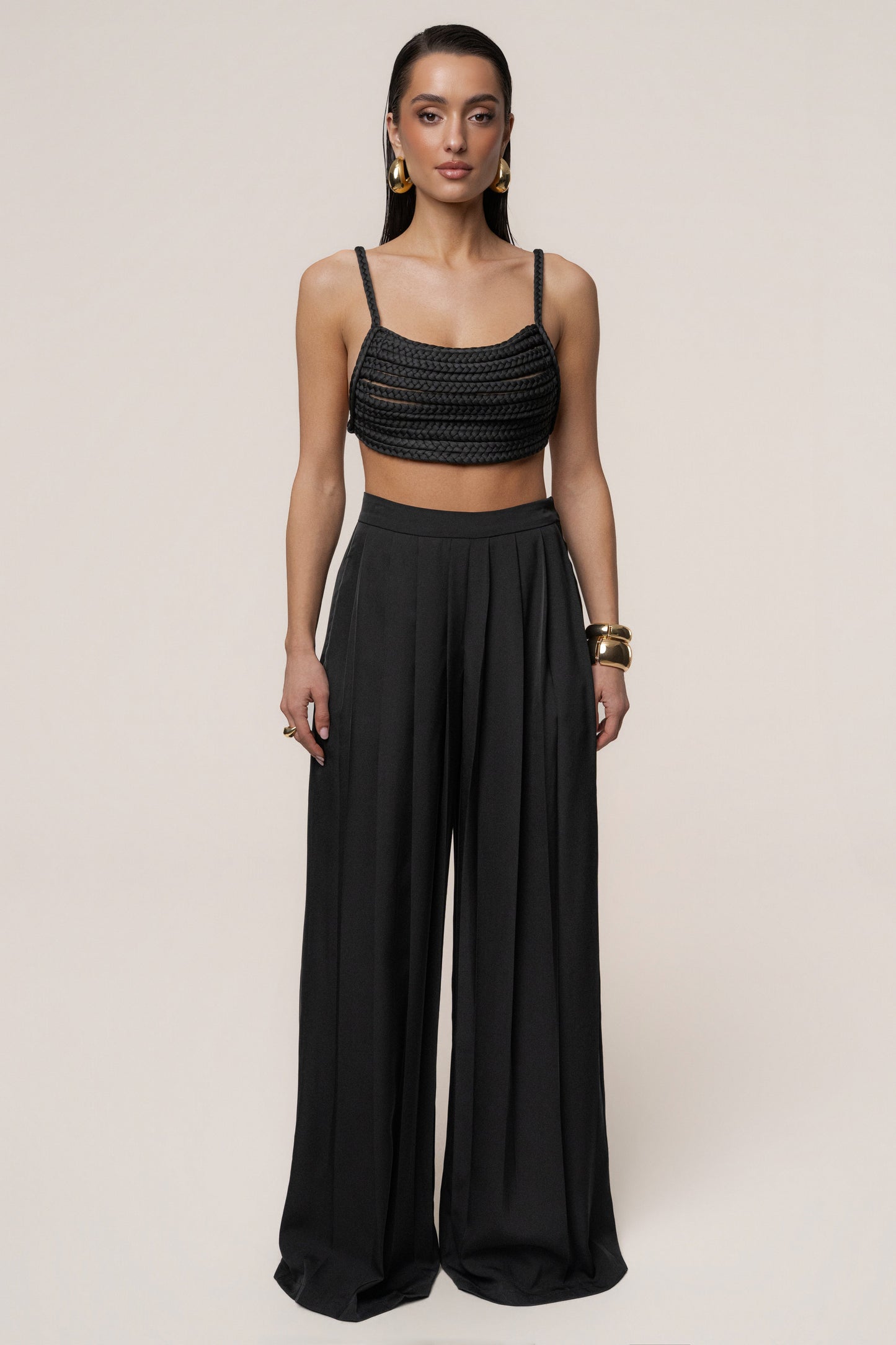 Black Sofie Braided Top