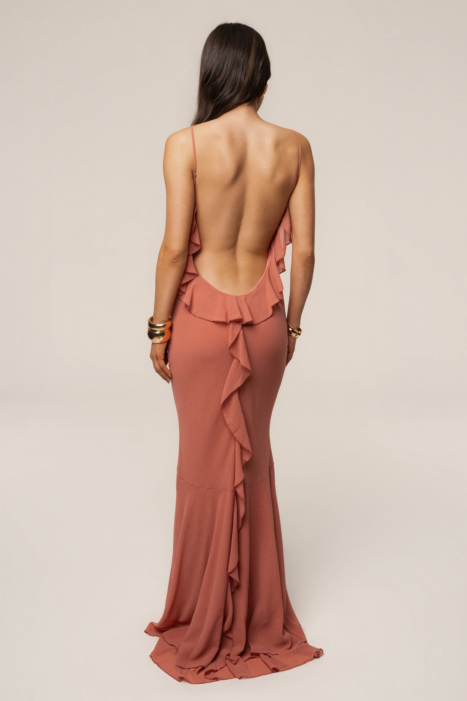 Peach  Midnight Romance Maxi Dress JLUXLABEL