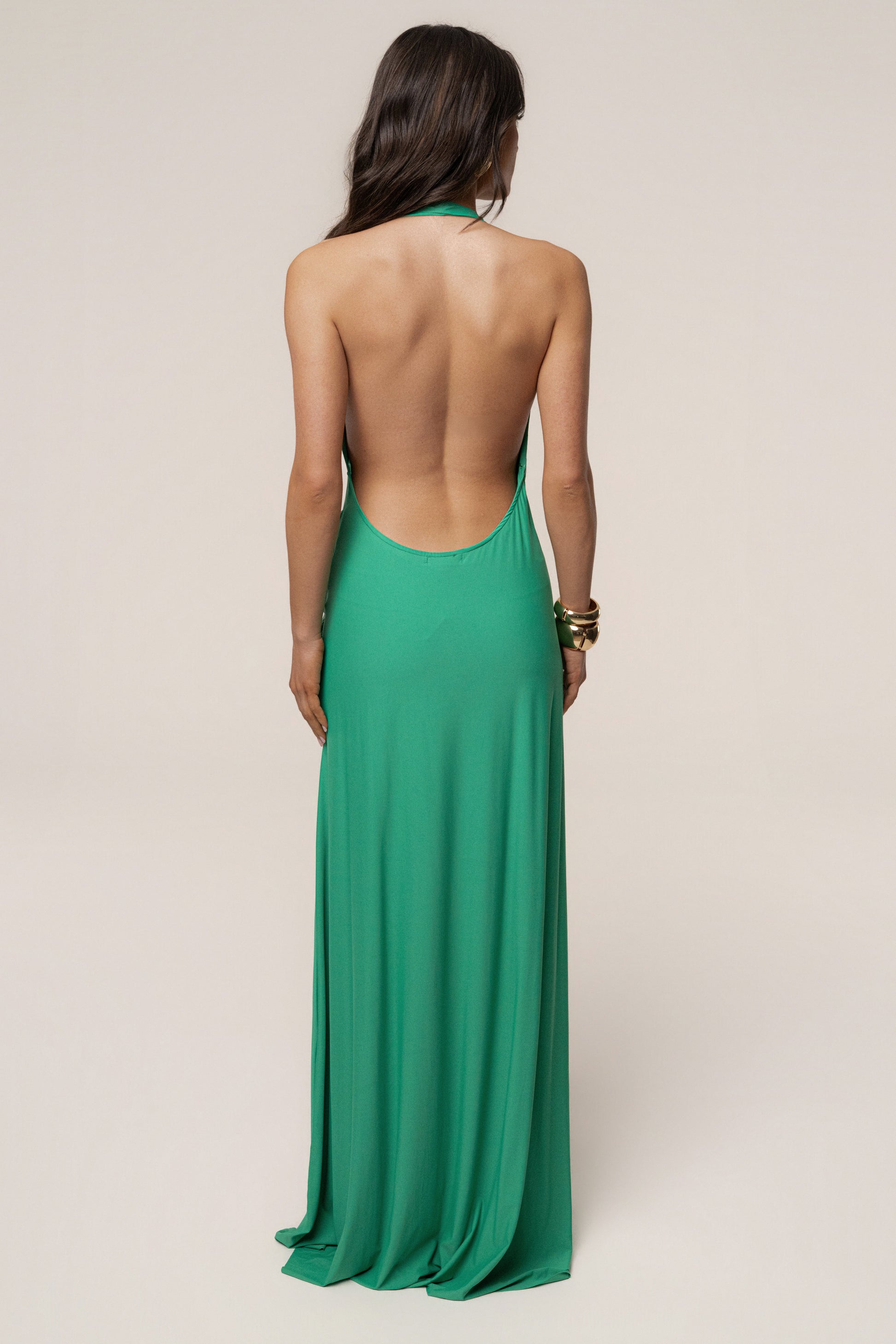 Green Ibiza Halter Maxi Dress JLUXLABEL