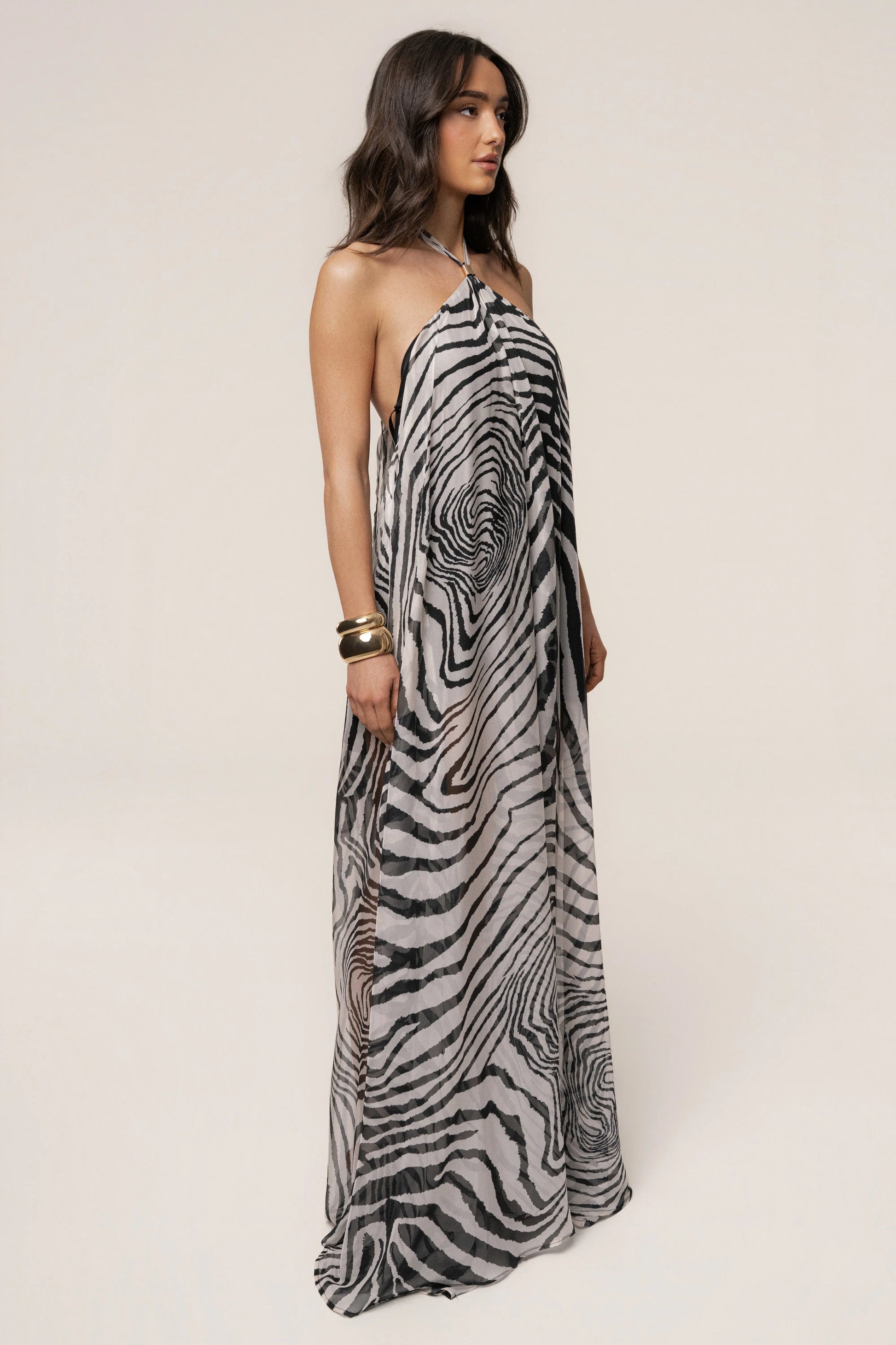 PRE-ORDER Zebra Print Jolene Halter Dress JLUXLABEL