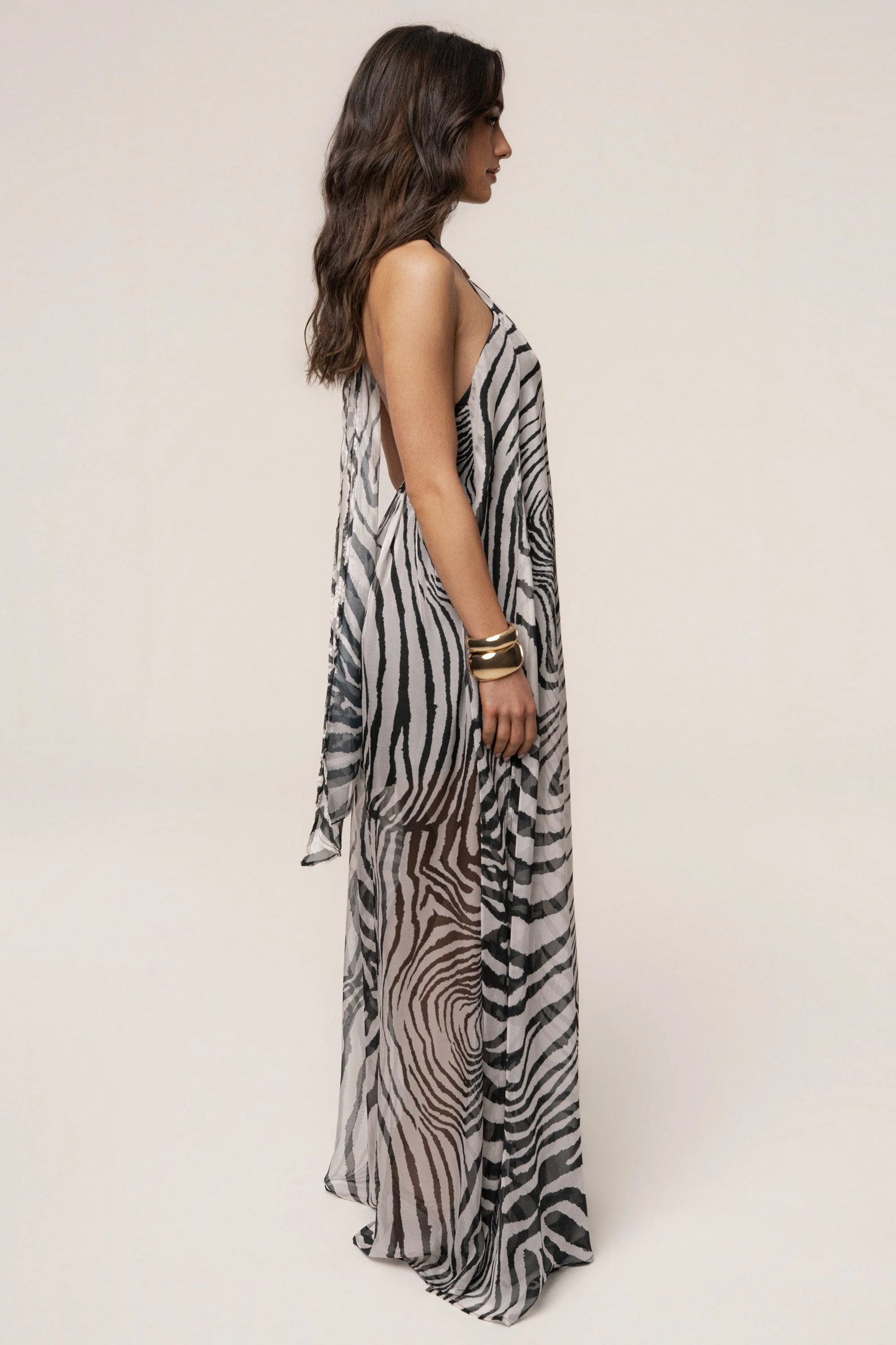 PRE-ORDER Zebra Print Jolene Halter Dress JLUXLABEL