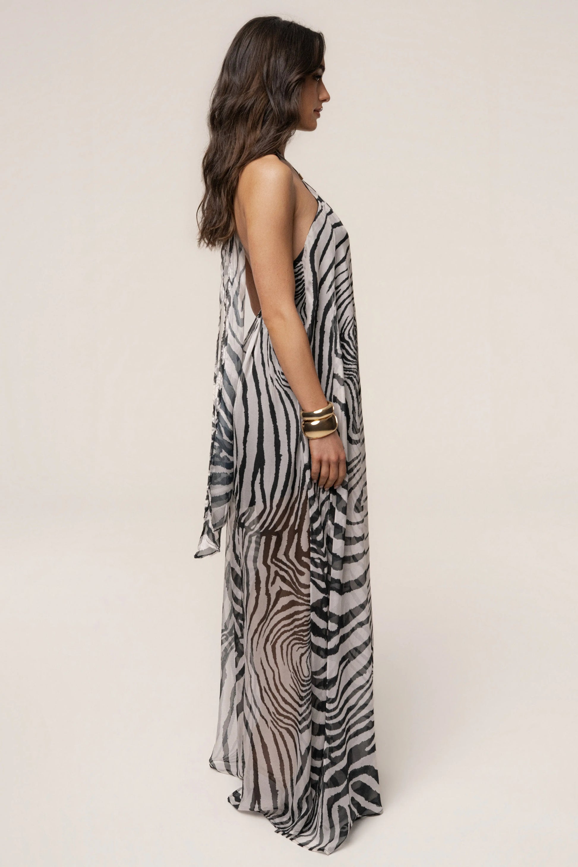 PRE-ORDER Zebra Print Jolene Halter Dress JLUXLABEL