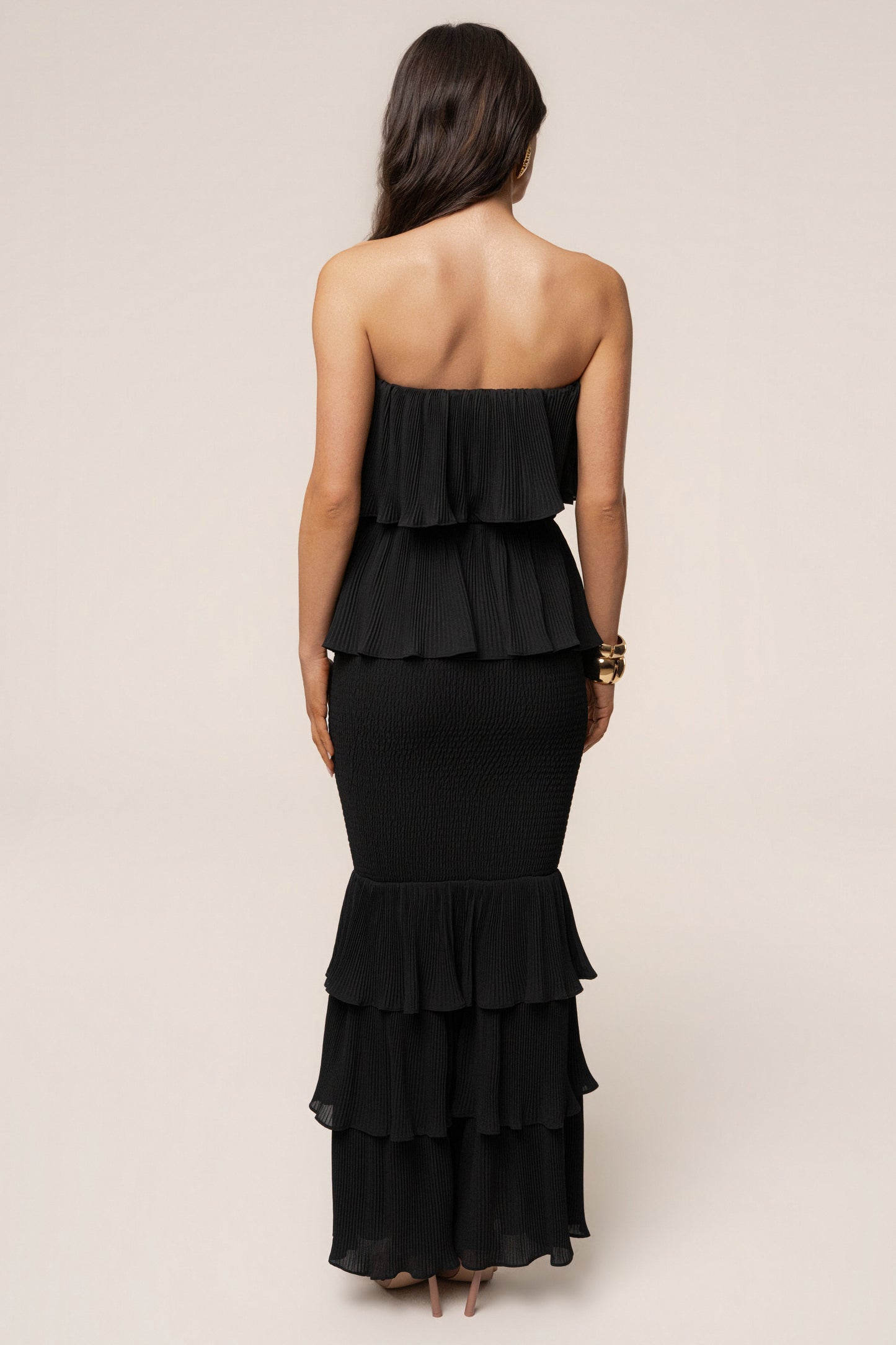 Black Casa Blanca Ruffle Dress JLUXLABEL