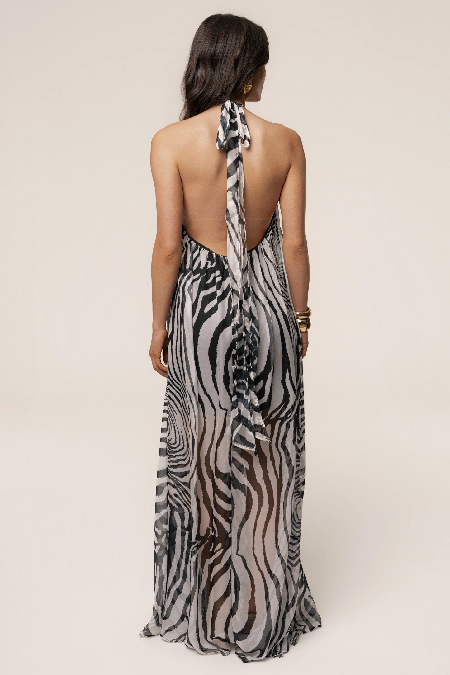 PRE-ORDER Zebra Print Jolene Halter Dress JLUXLABEL
