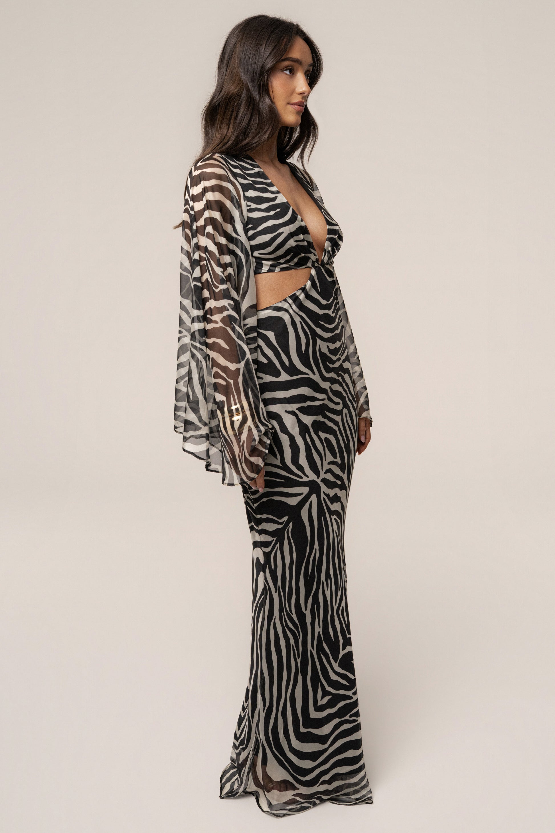 Black Zebra Instincts Print Maxi Dress JLUXLABEL