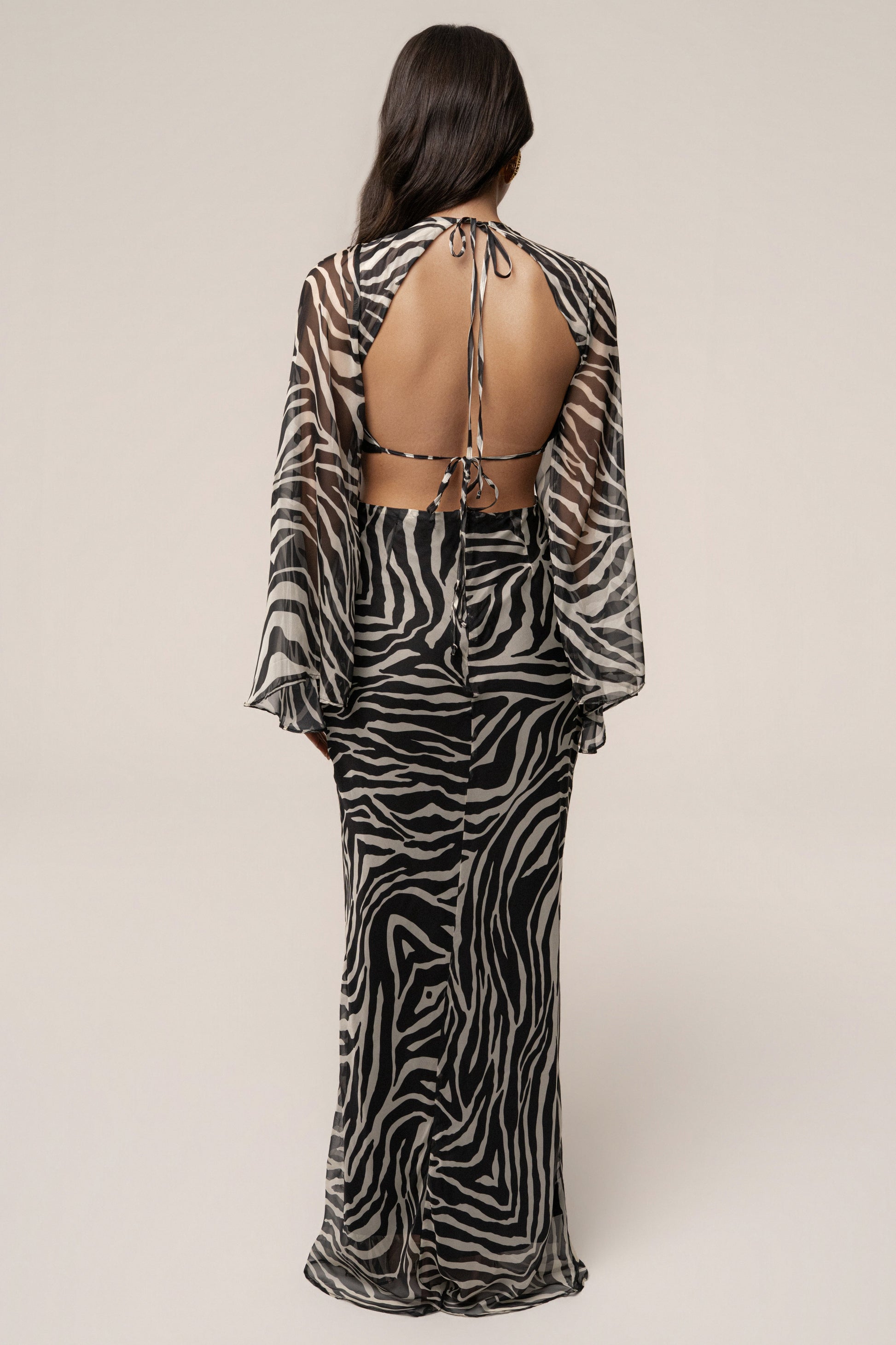 Black Zebra Instincts Print Maxi Dress JLUXLABEL
