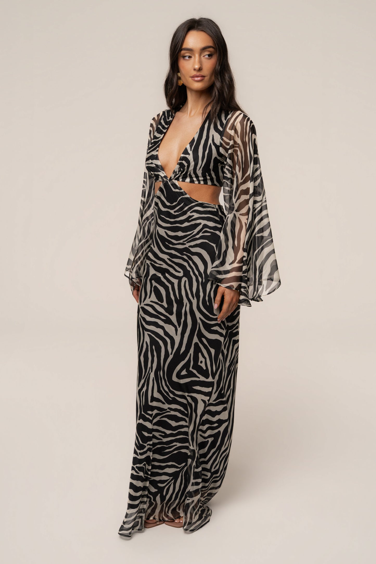 Black Zebra Instincts Print Maxi Dress JLUXLABEL