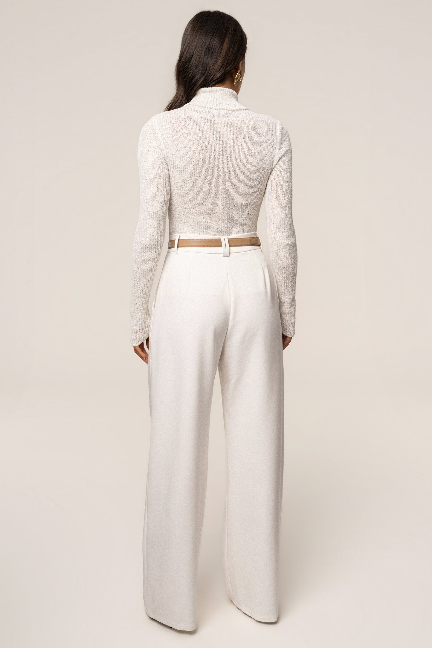 White Carli Turtle Neck Top