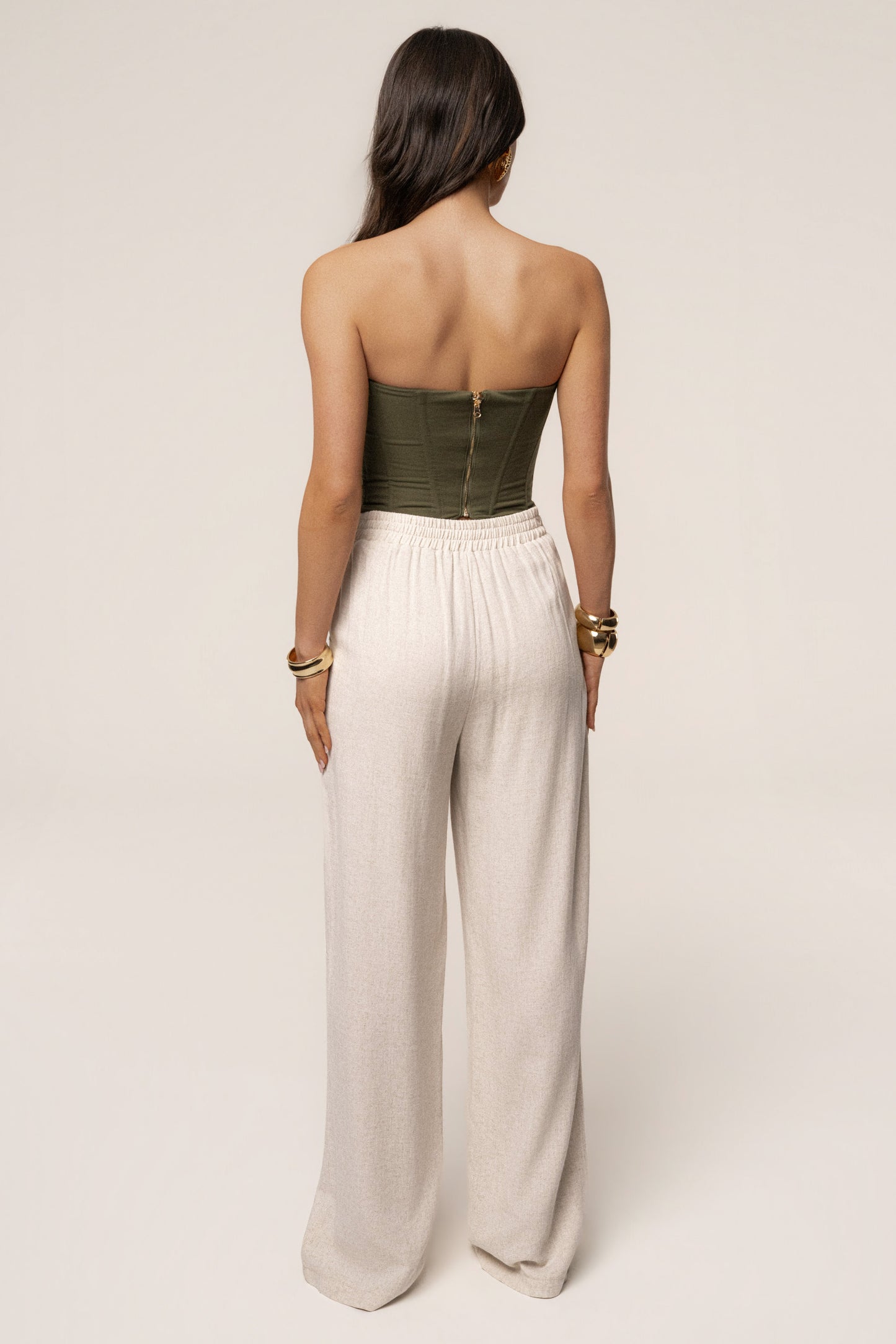 Olive Fenix Reversible Linen Corset