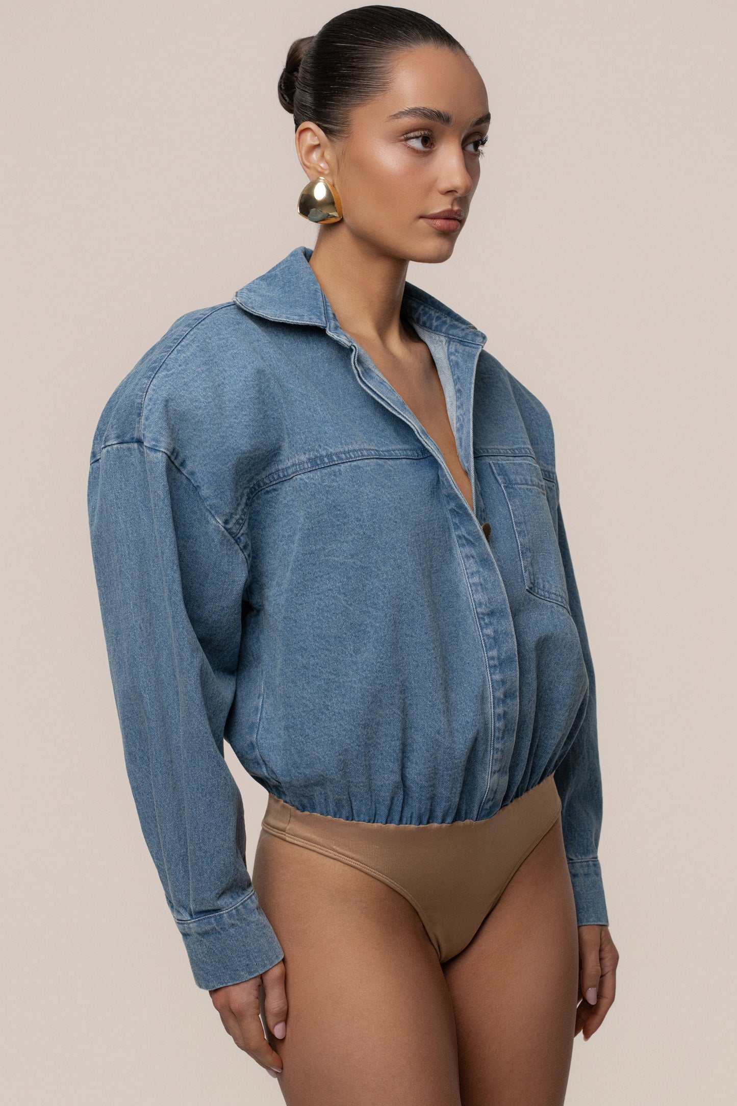 Denim Unstoppable Bodysuit JLUXLABEL