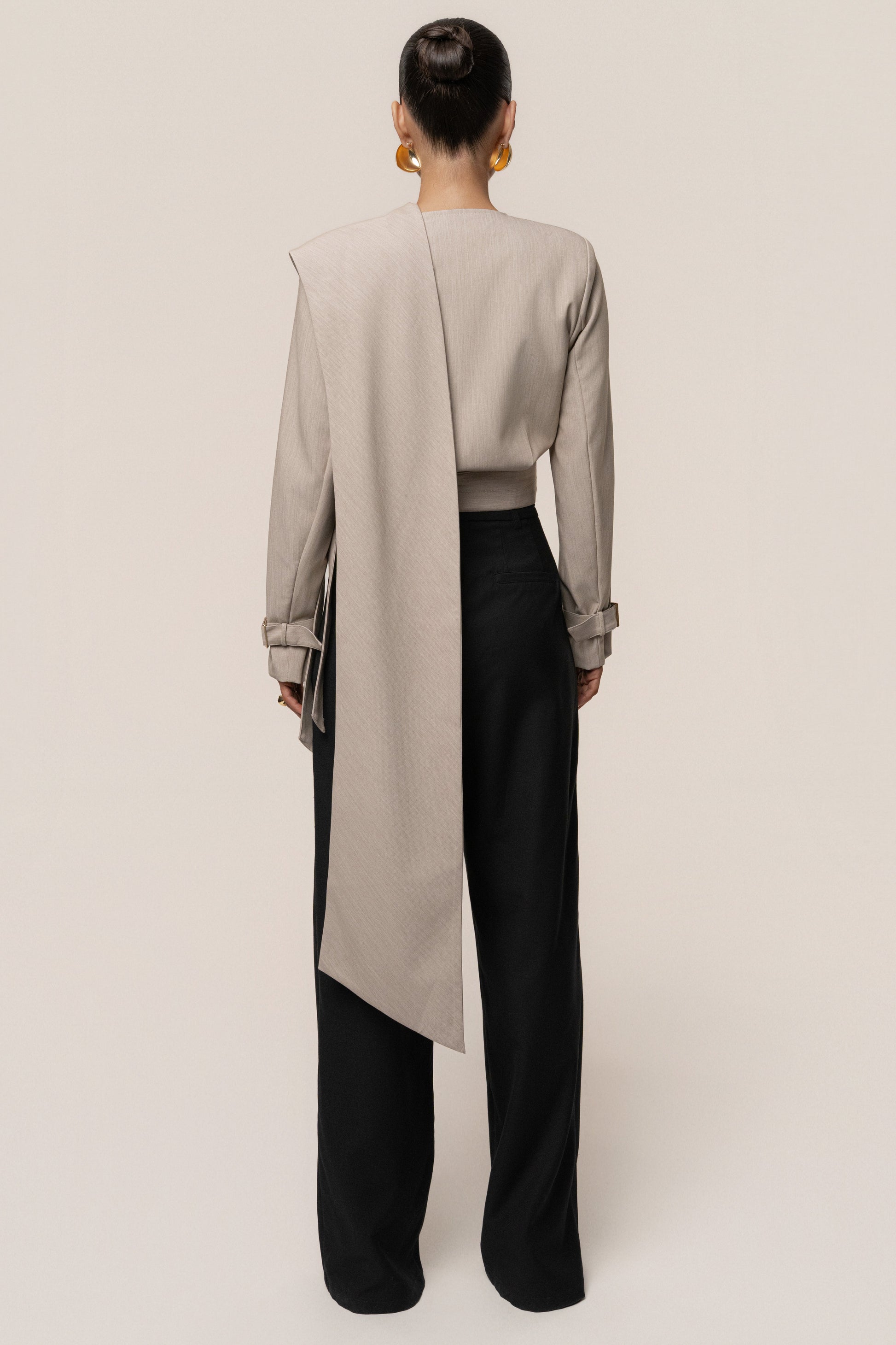 Stone Aligned Scarf Top JLUXLABEL