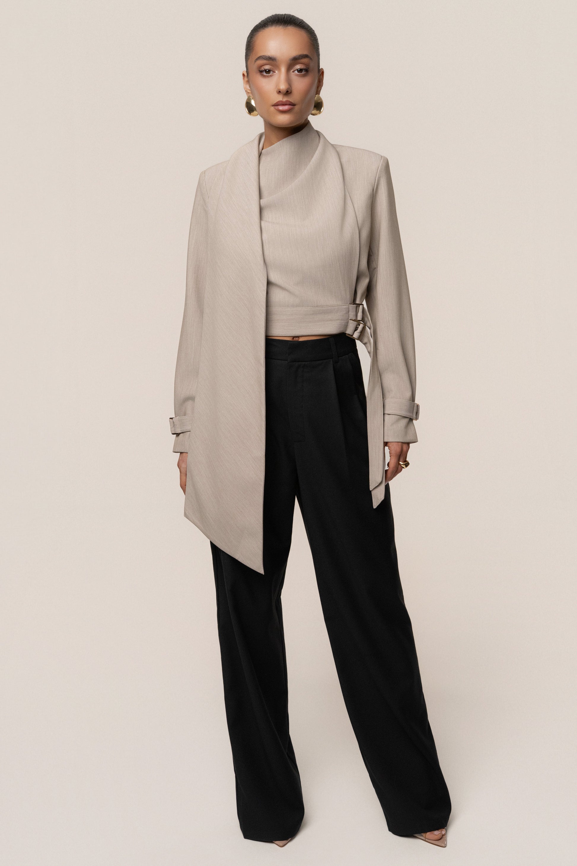 Stone Aligned Scarf Top JLUXLABEL