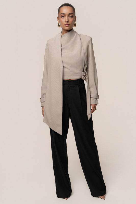 Stone Aligned Scarf Top JLUXLABEL