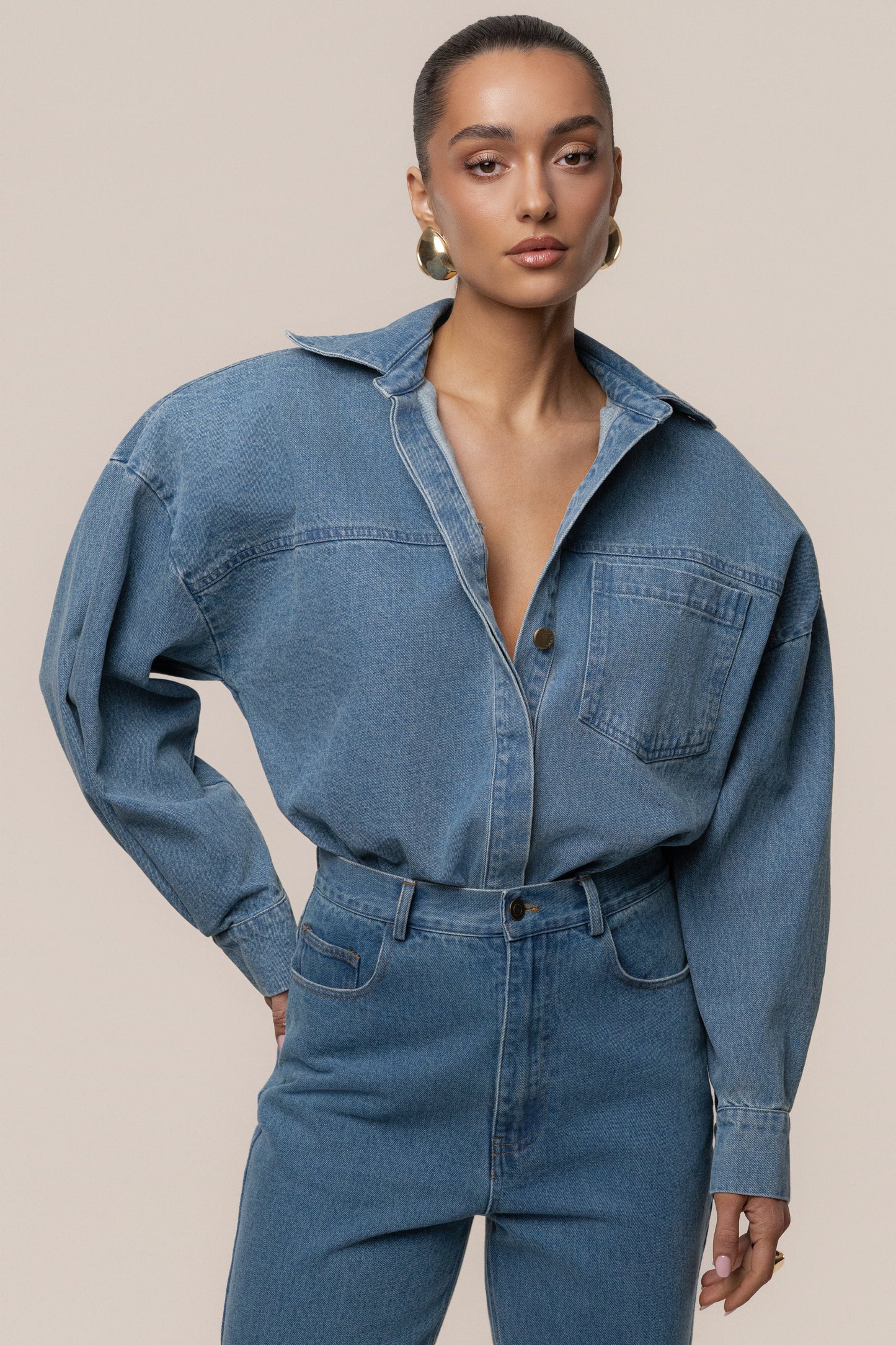 Denim Unstoppable Bodysuit JLUXLABEL