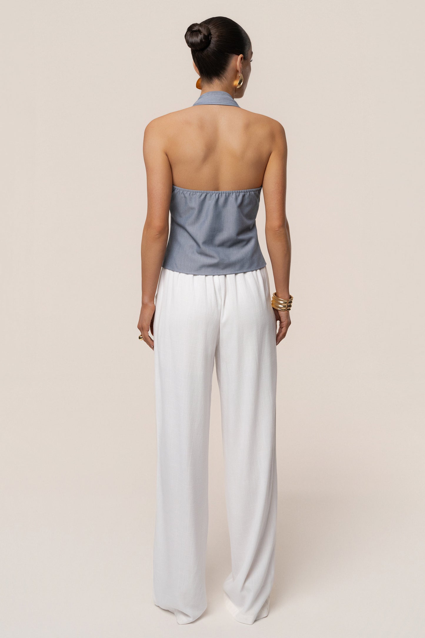 Blue Clean Slate Halter Vest JLUXLABEL