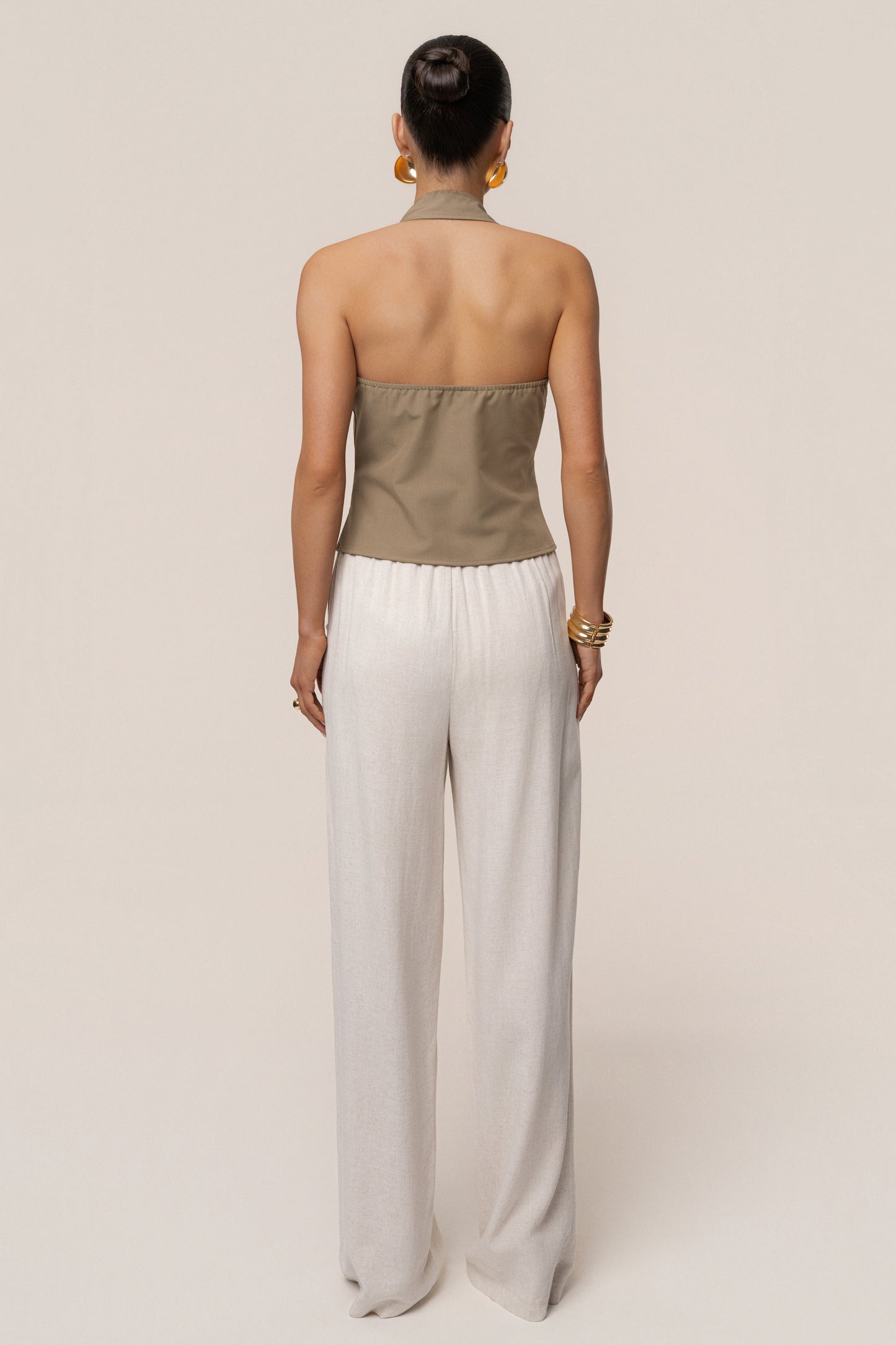 Olive Clean Slate Halter Vest JLUXLABEL