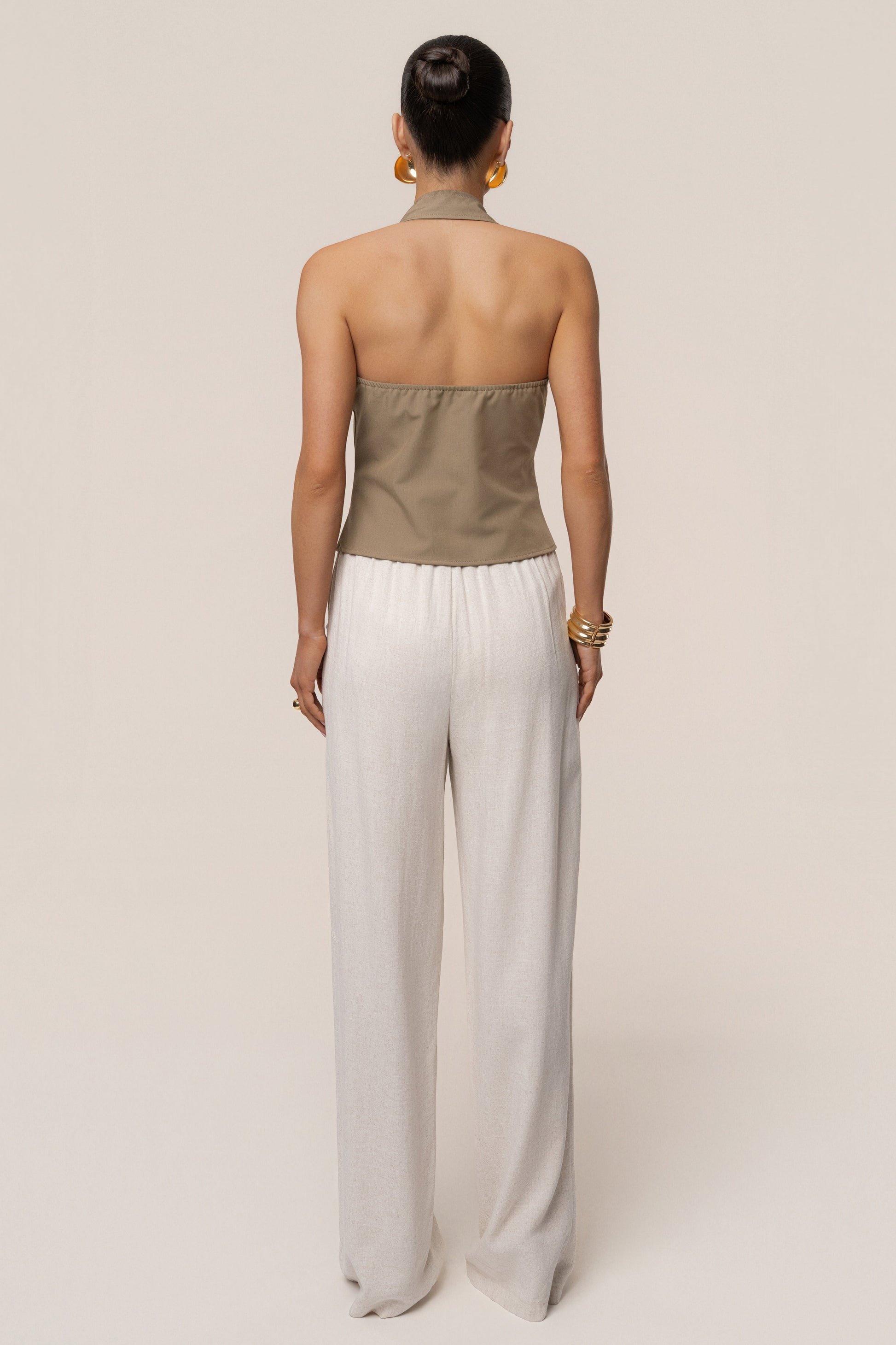 Olive Clean Slate Halter Vest JLUXLABEL
