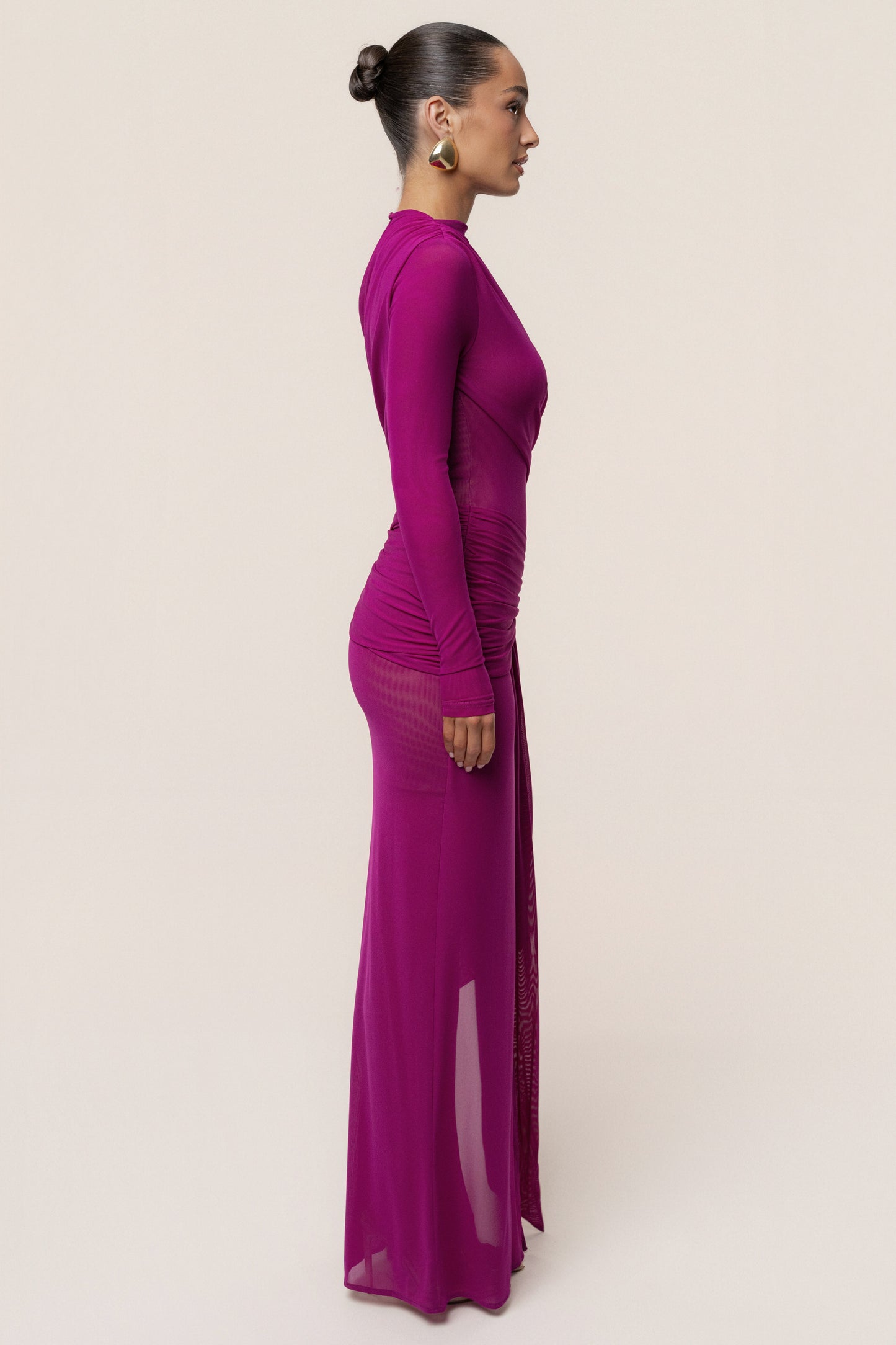 Purple Heatwave Mesh Maxi Dress JLUXLABEL