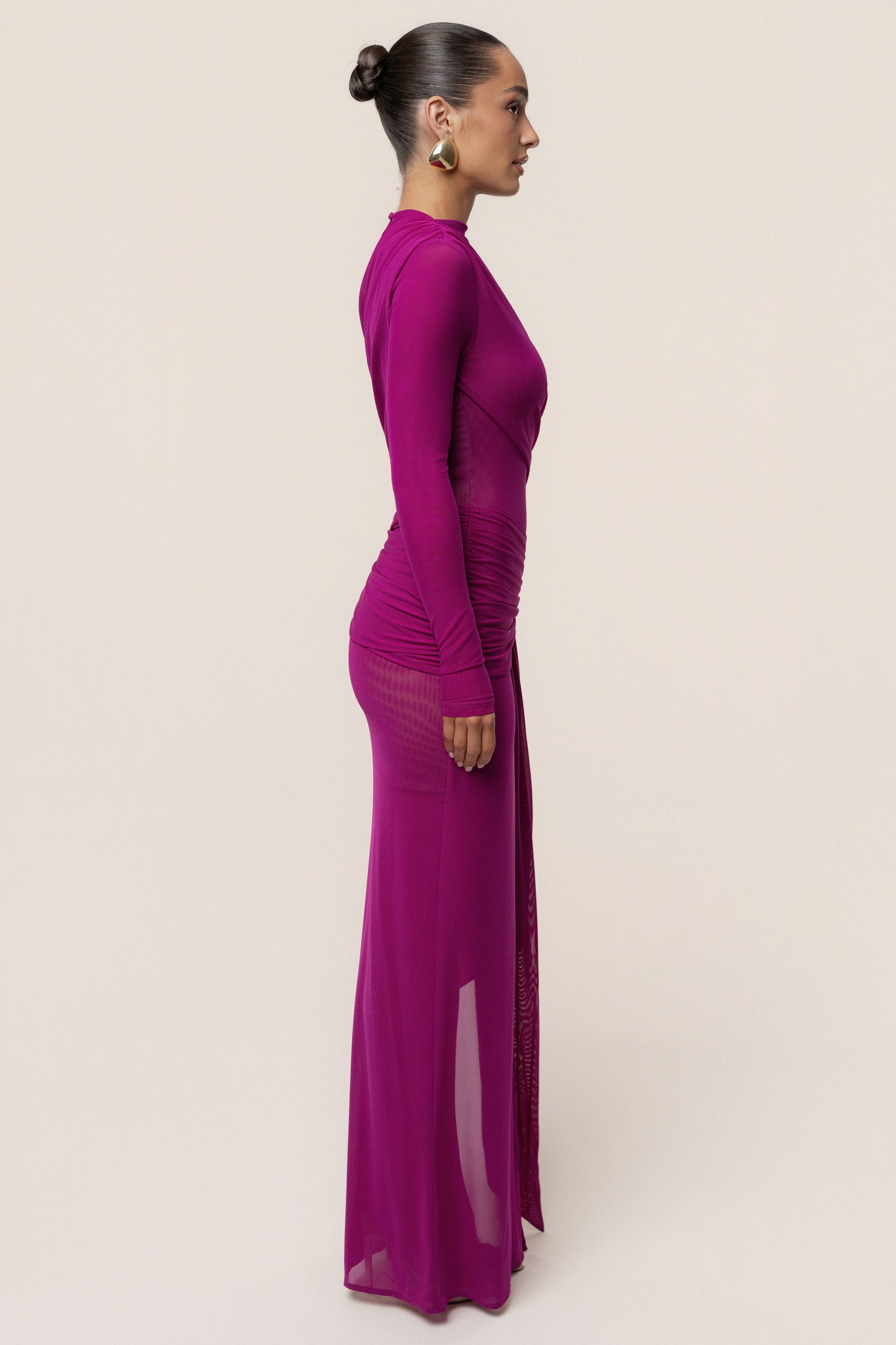 Purple Heatwave Mesh Maxi Dress JLUXLABEL