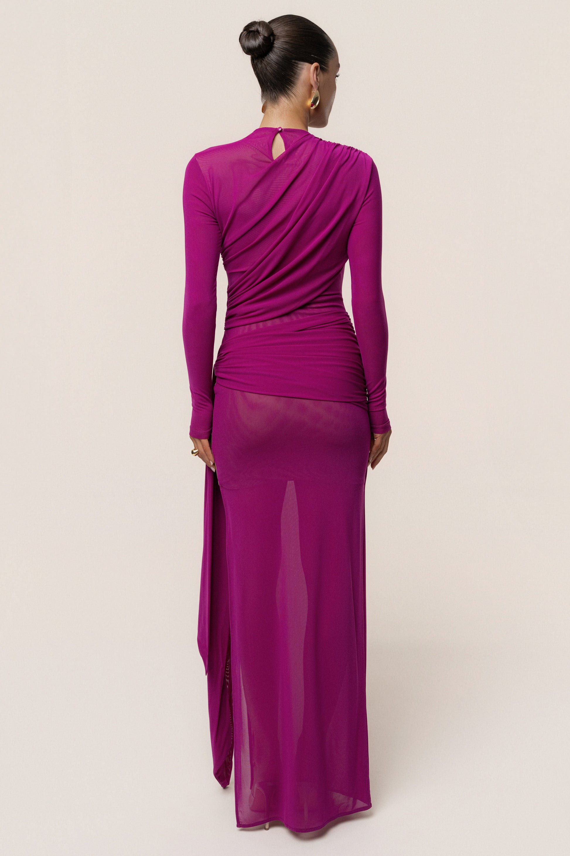 Purple Heatwave Mesh Maxi Dress JLUXLABEL