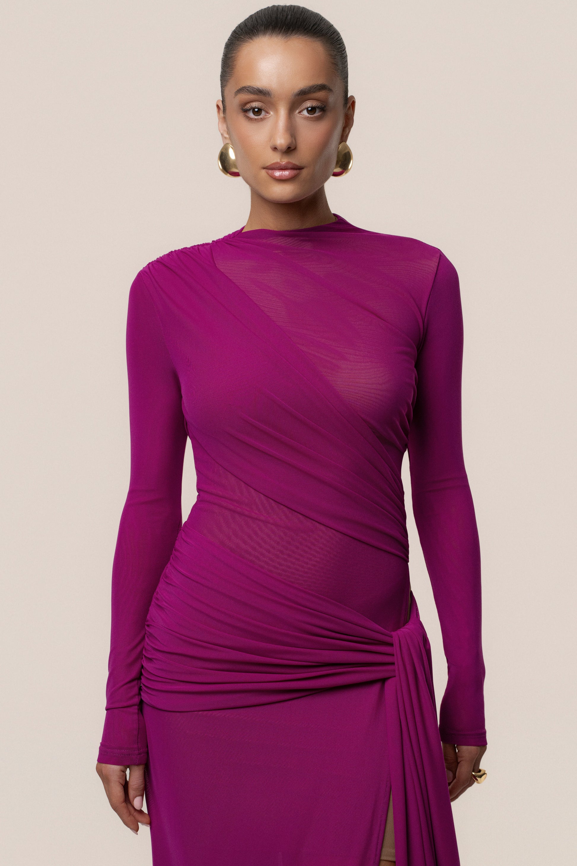 Purple Heatwave Mesh Maxi Dress JLUXLABEL