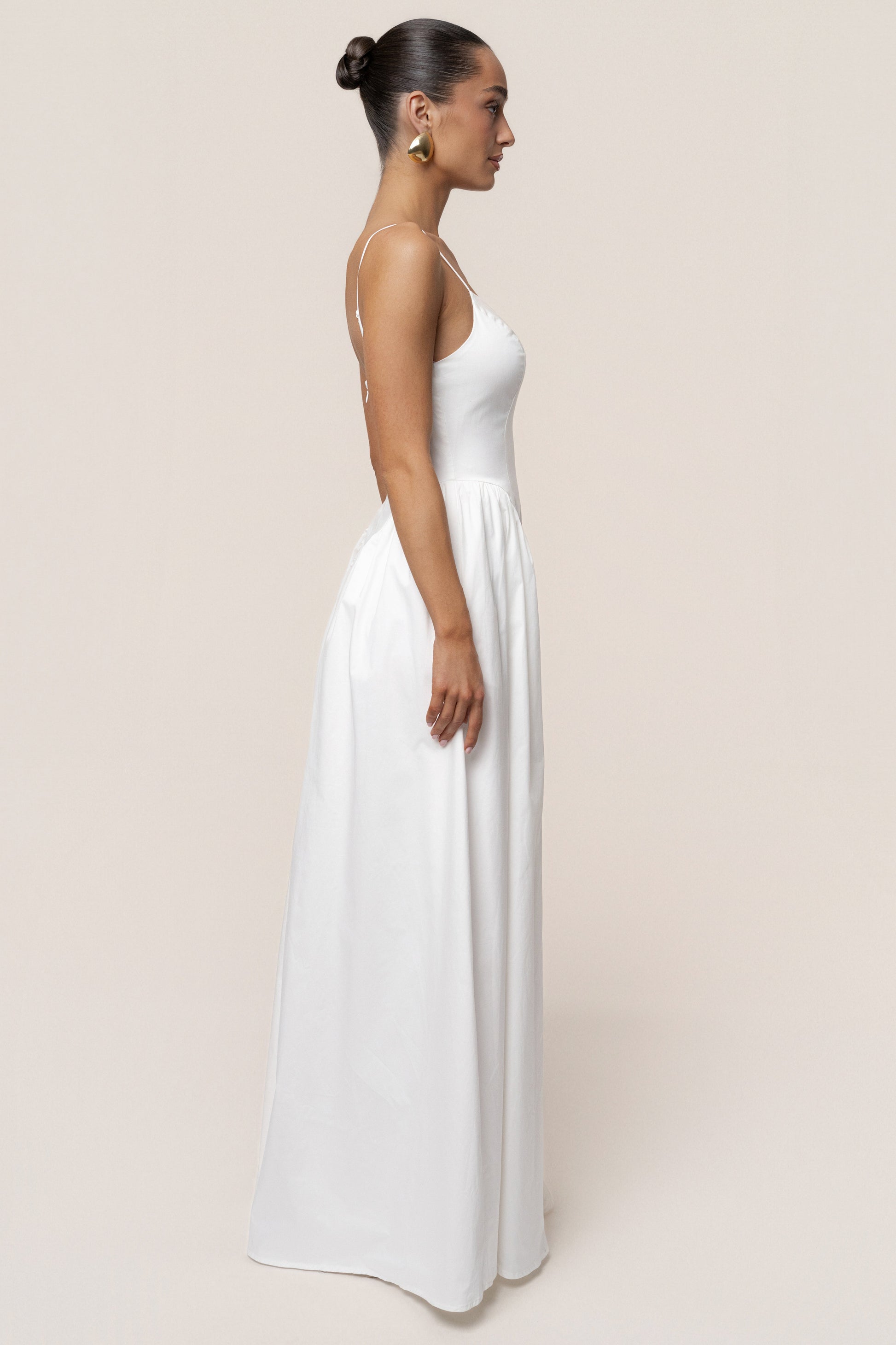 White Sculpted Grace Maxi Dress JLUXLABEL