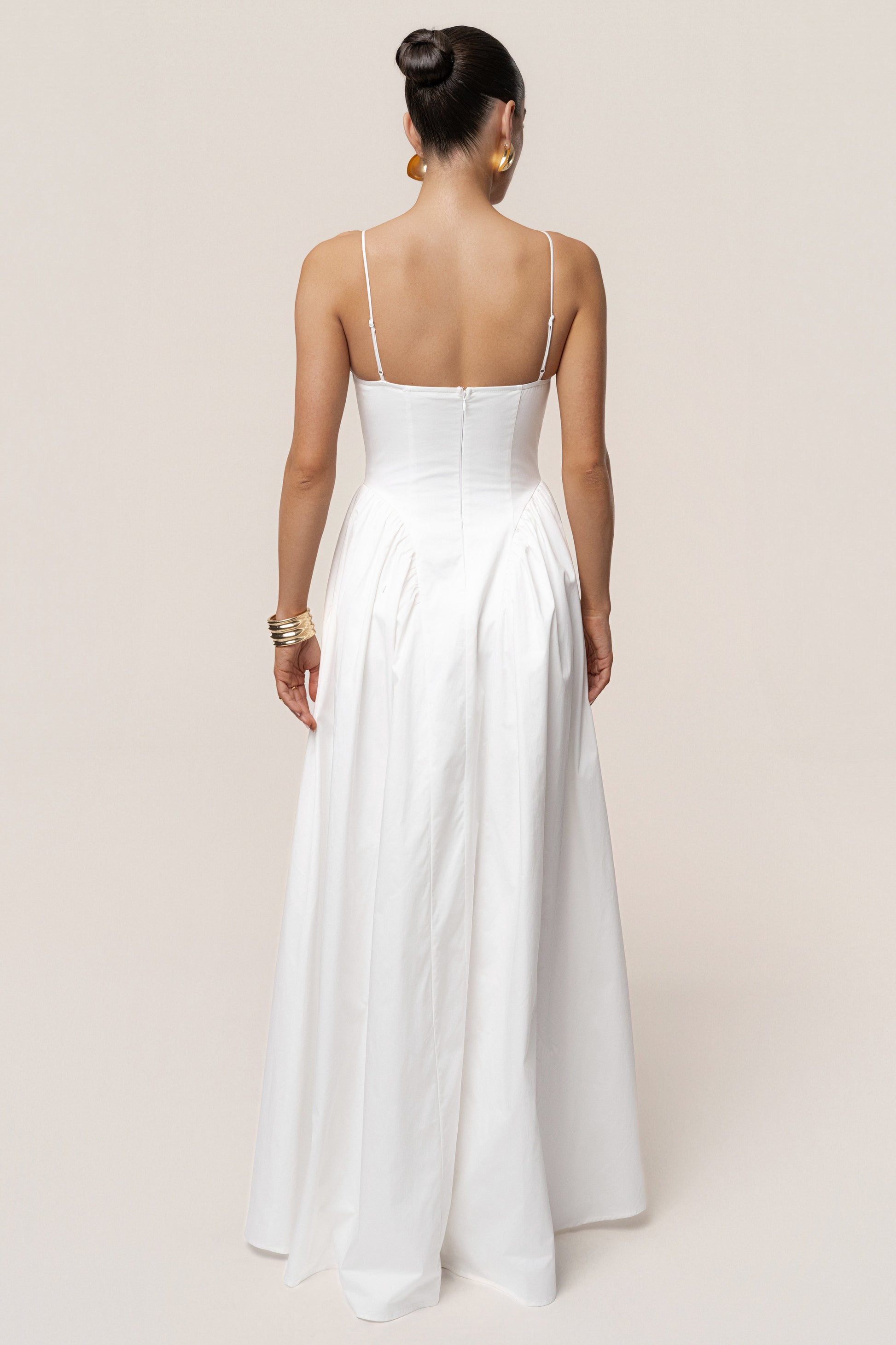 White Sculpted Grace Maxi Dress JLUXLABEL