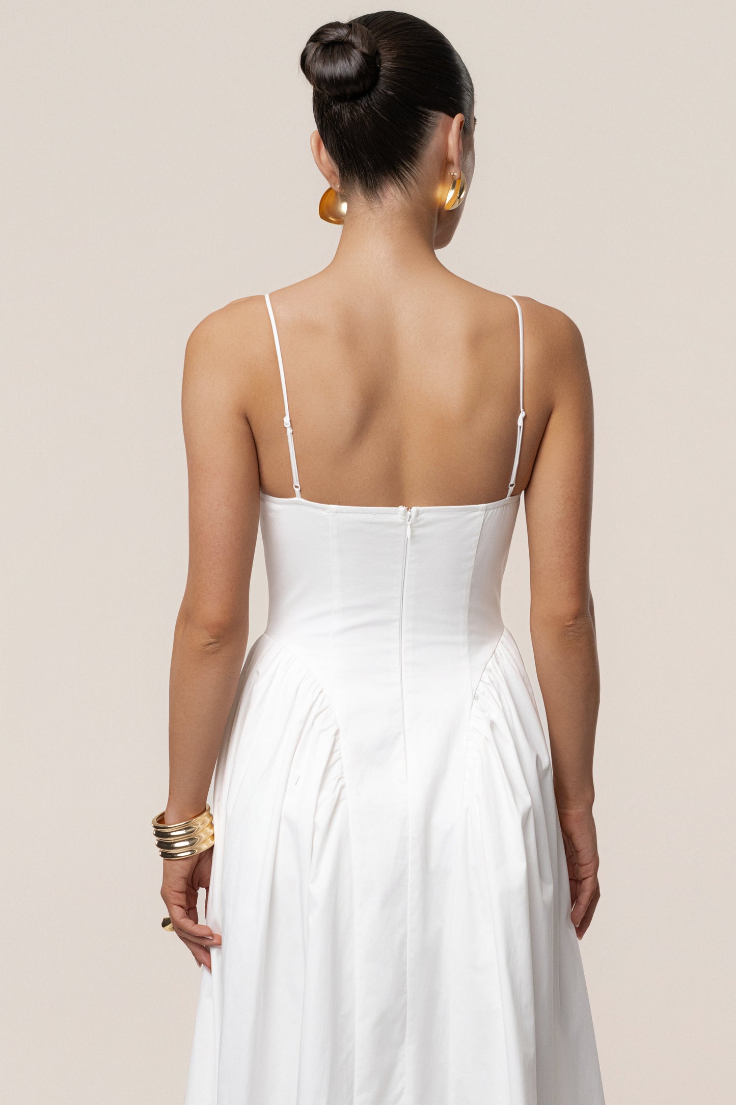 White Sculpted Grace Maxi Dress JLUXLABEL