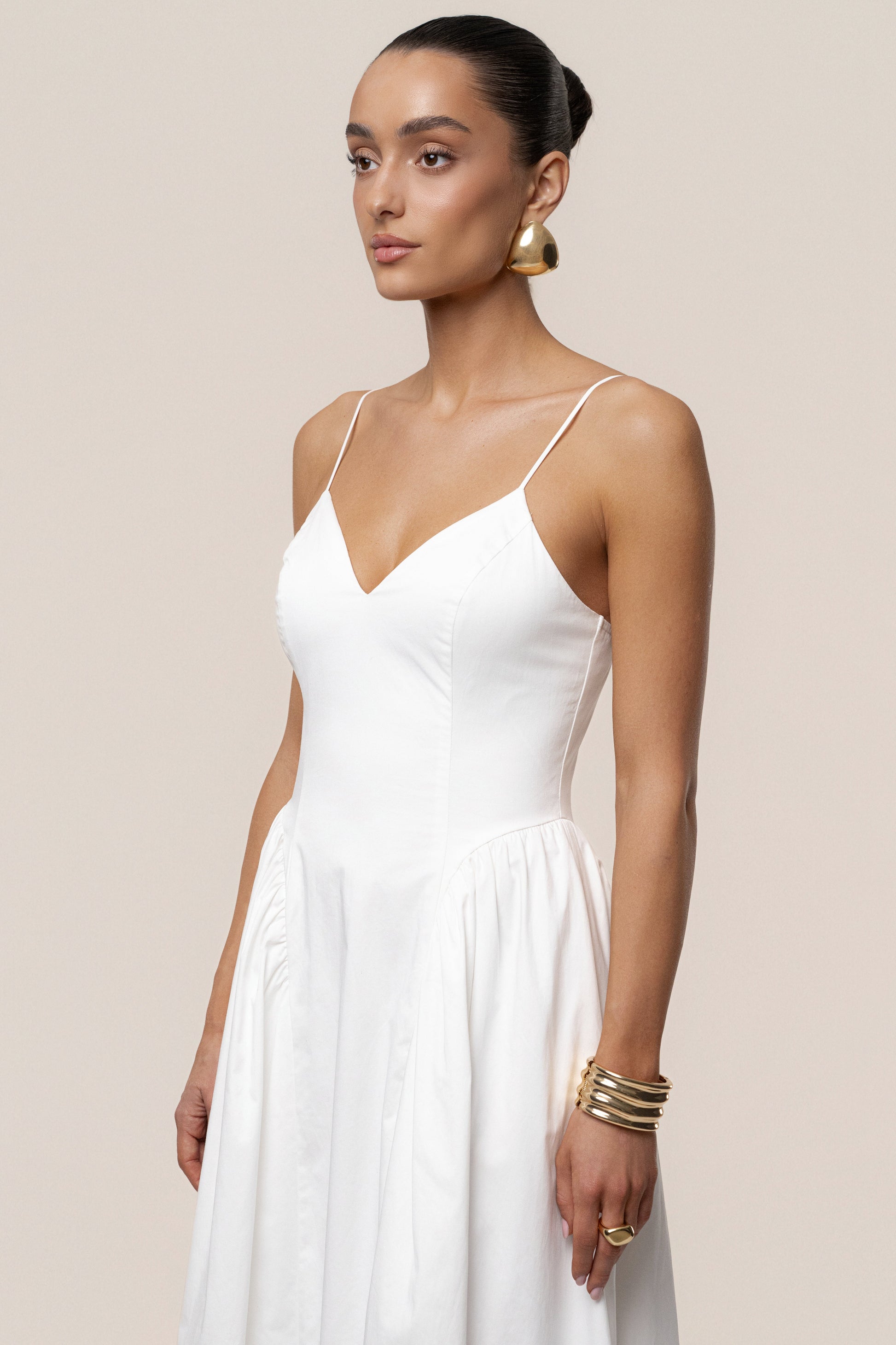 White Sculpted Grace Maxi Dress JLUXLABEL