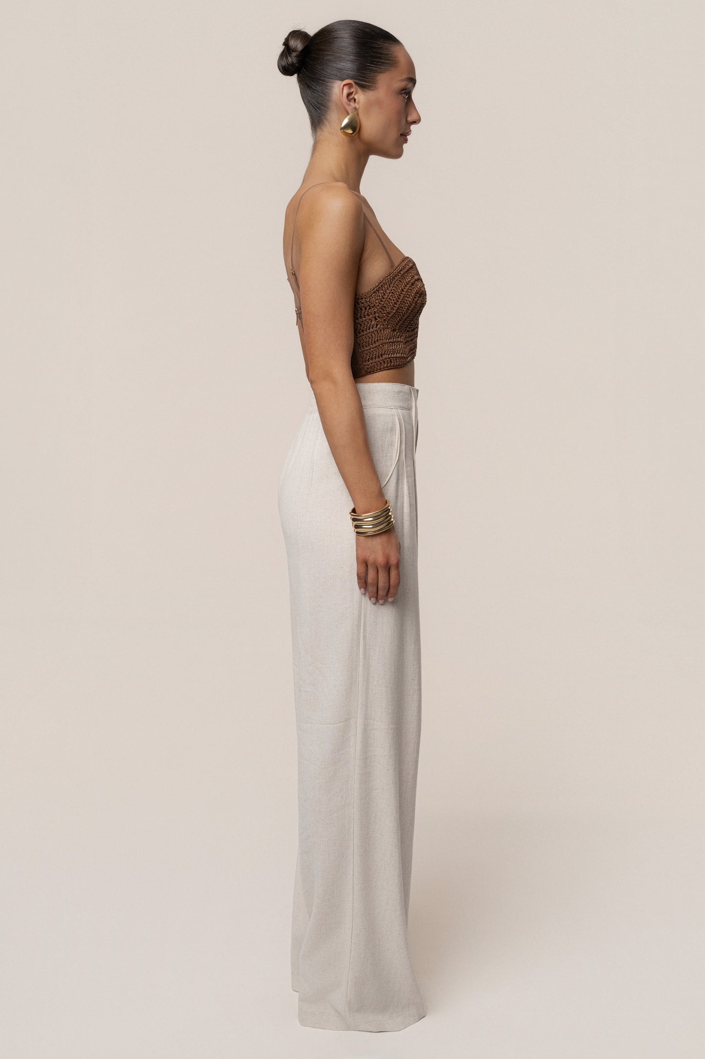 PRE-ORDER Brown Sail Away Texture Bustier JLUXLABEL