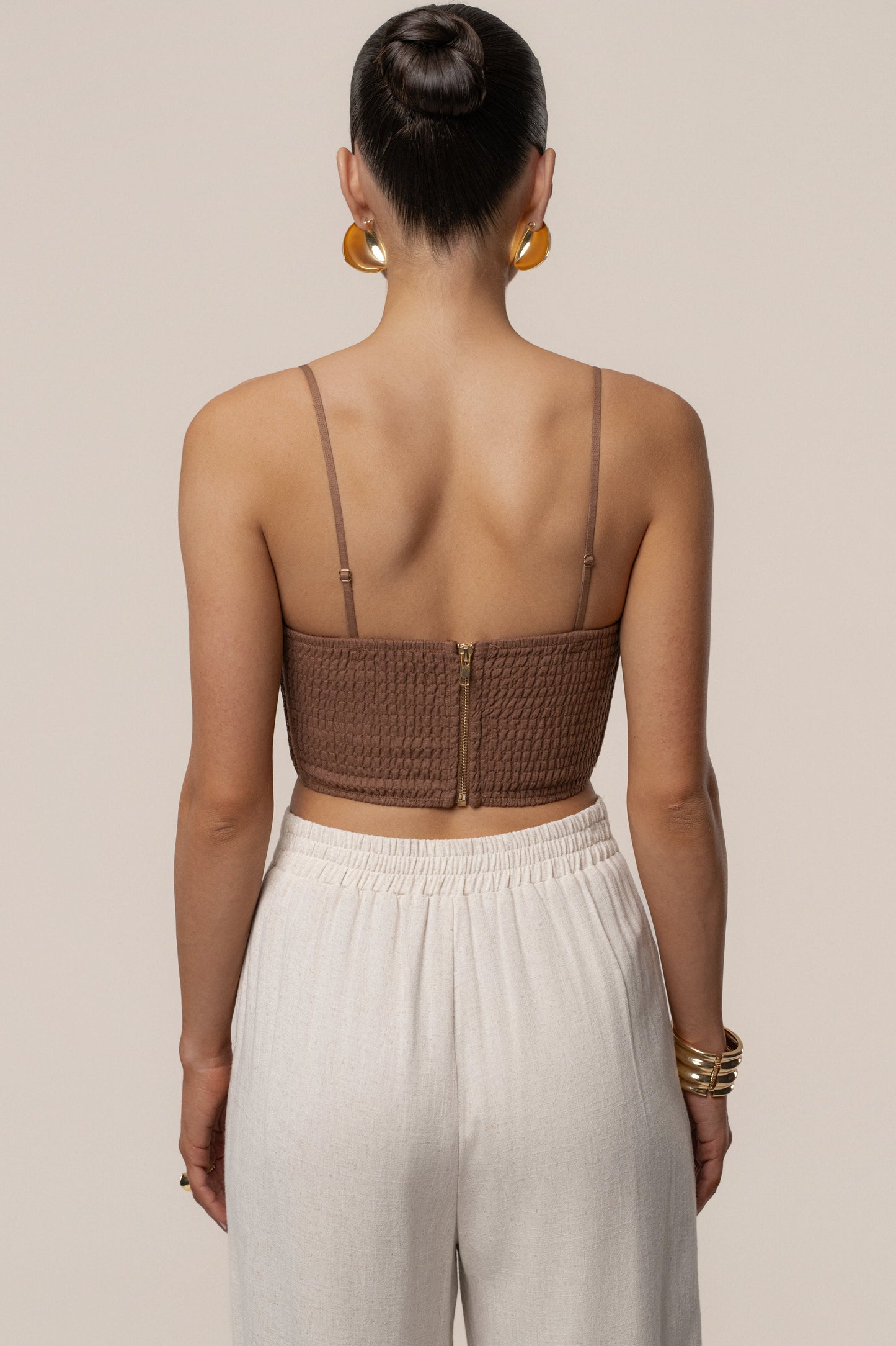PRE-ORDER Brown Sail Away Texture Bustier JLUXLABEL