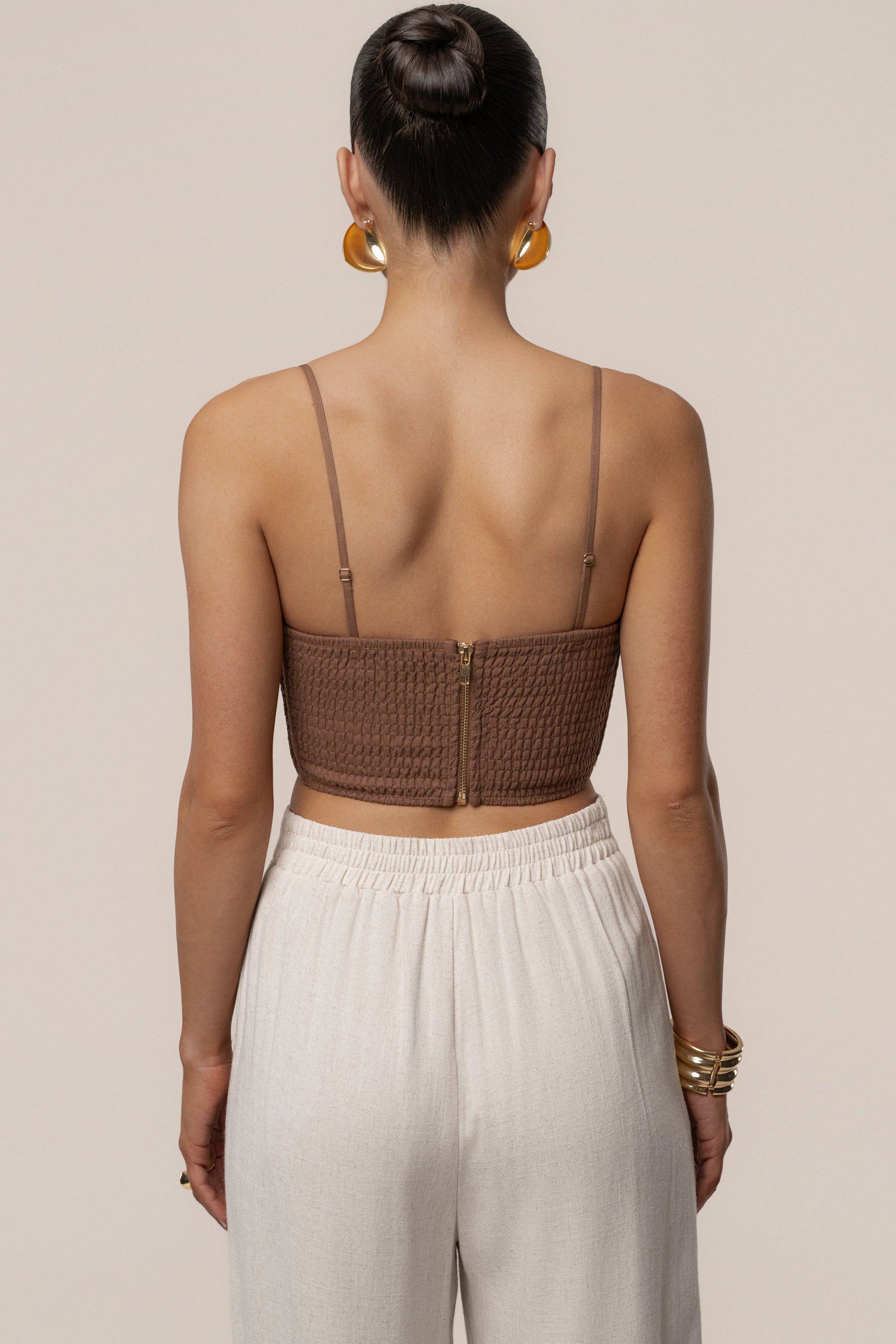 PRE-ORDER Brown Sail Away Texture Bustier JLUXLABEL
