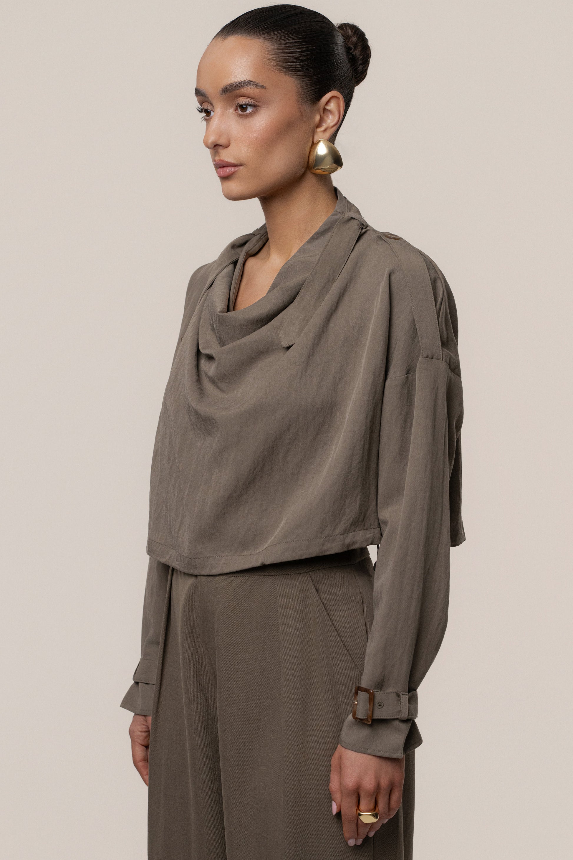 Dark Taupe Wanderlust Crop Top JLUXLABEL