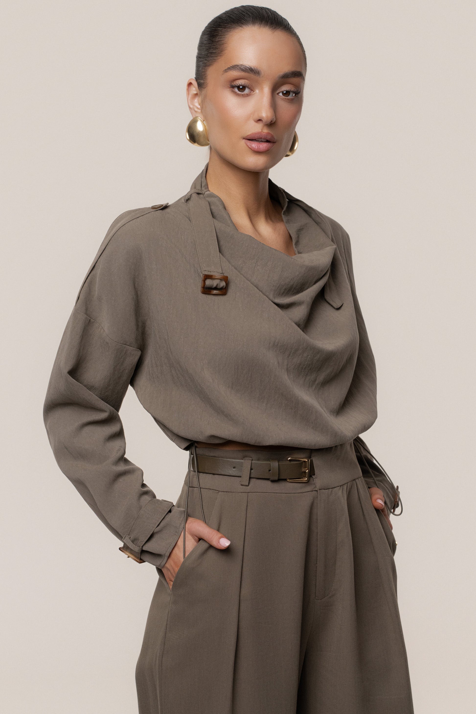 Dark Taupe Wanderlust Crop Top JLUXLABEL