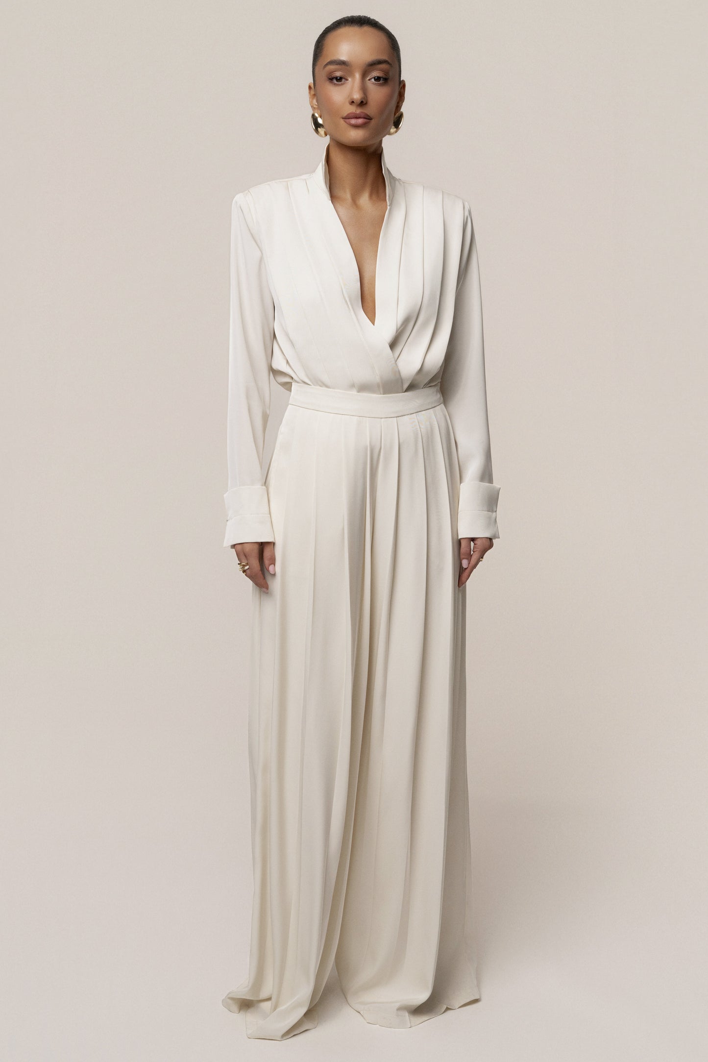 Buttercream Visionary Pleated Bodysuit JLUXLABEL