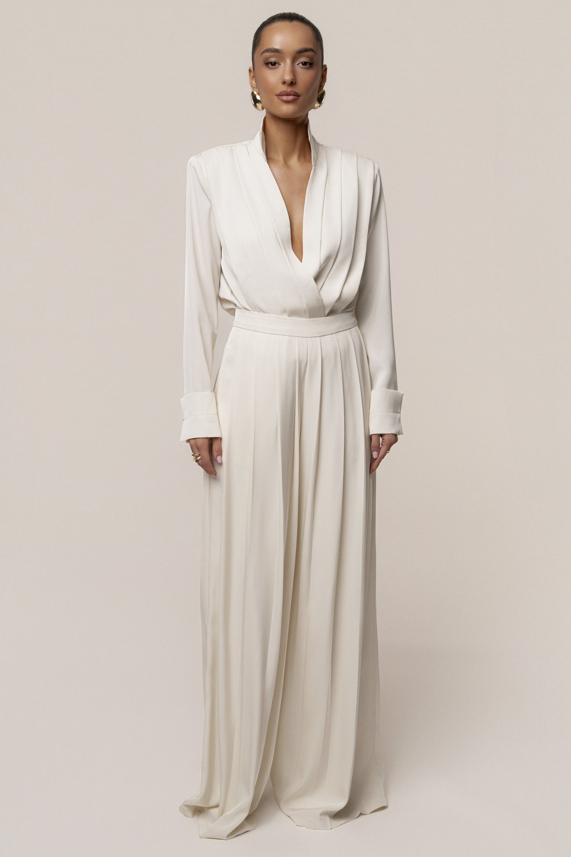 Buttercream Visionary Pleated Bodysuit JLUXLABEL