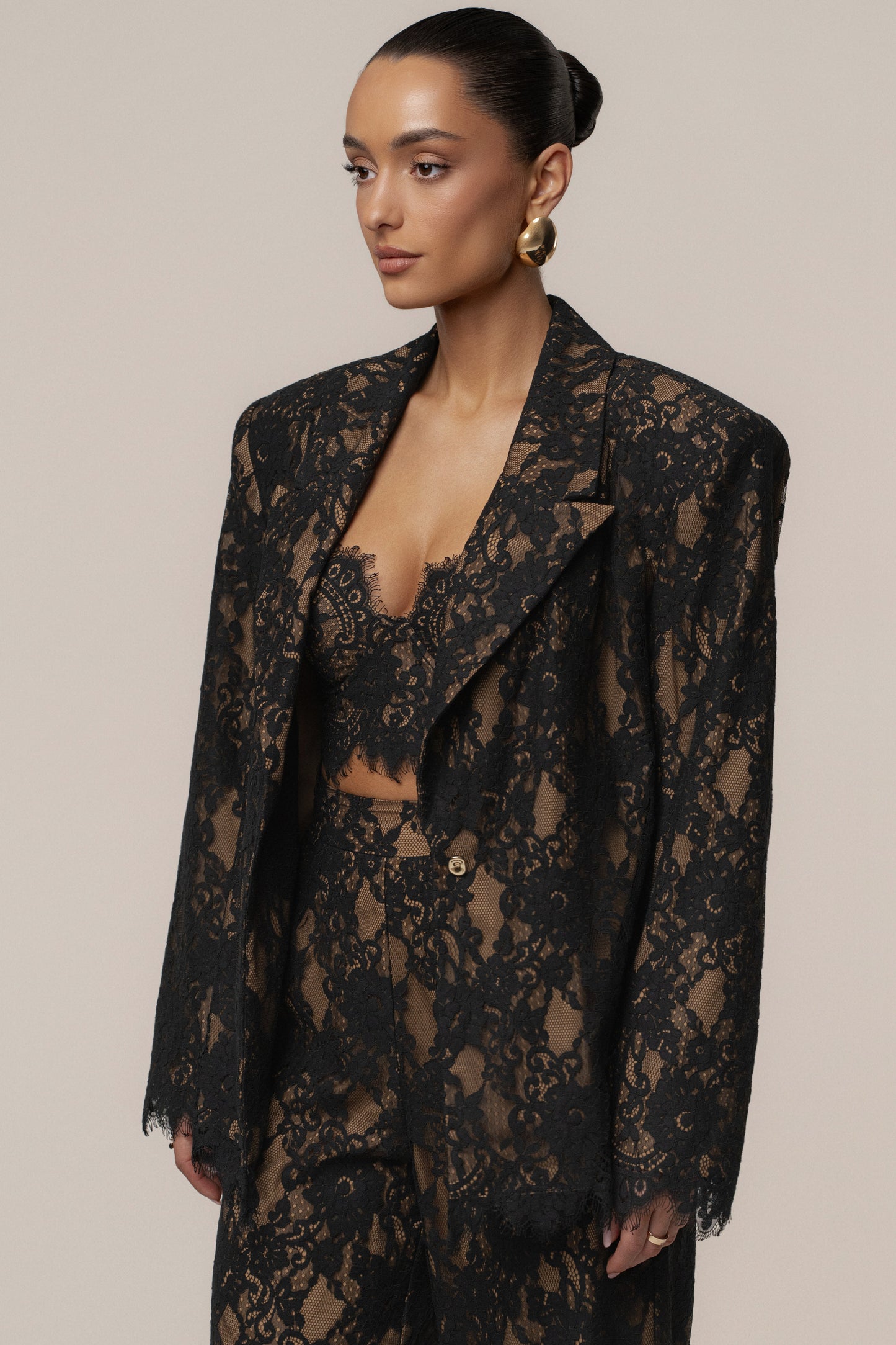 Black Lace And Desire Blazer JLUXLABEL