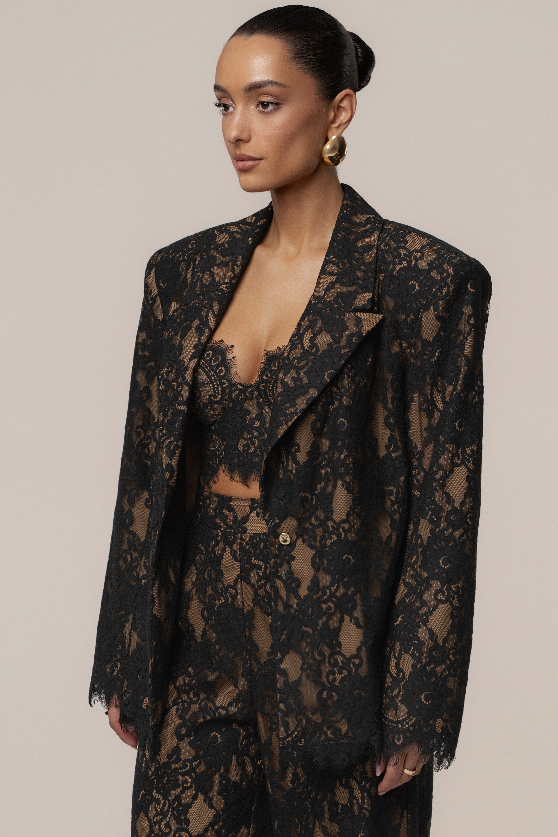 Black Lace And Desire Blazer JLUXLABEL