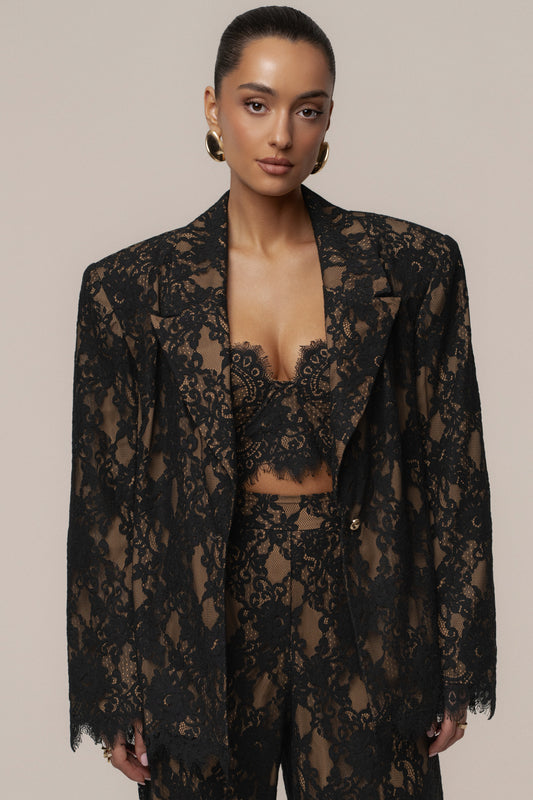 Black Lace And Desire Blazer JLUXLABEL