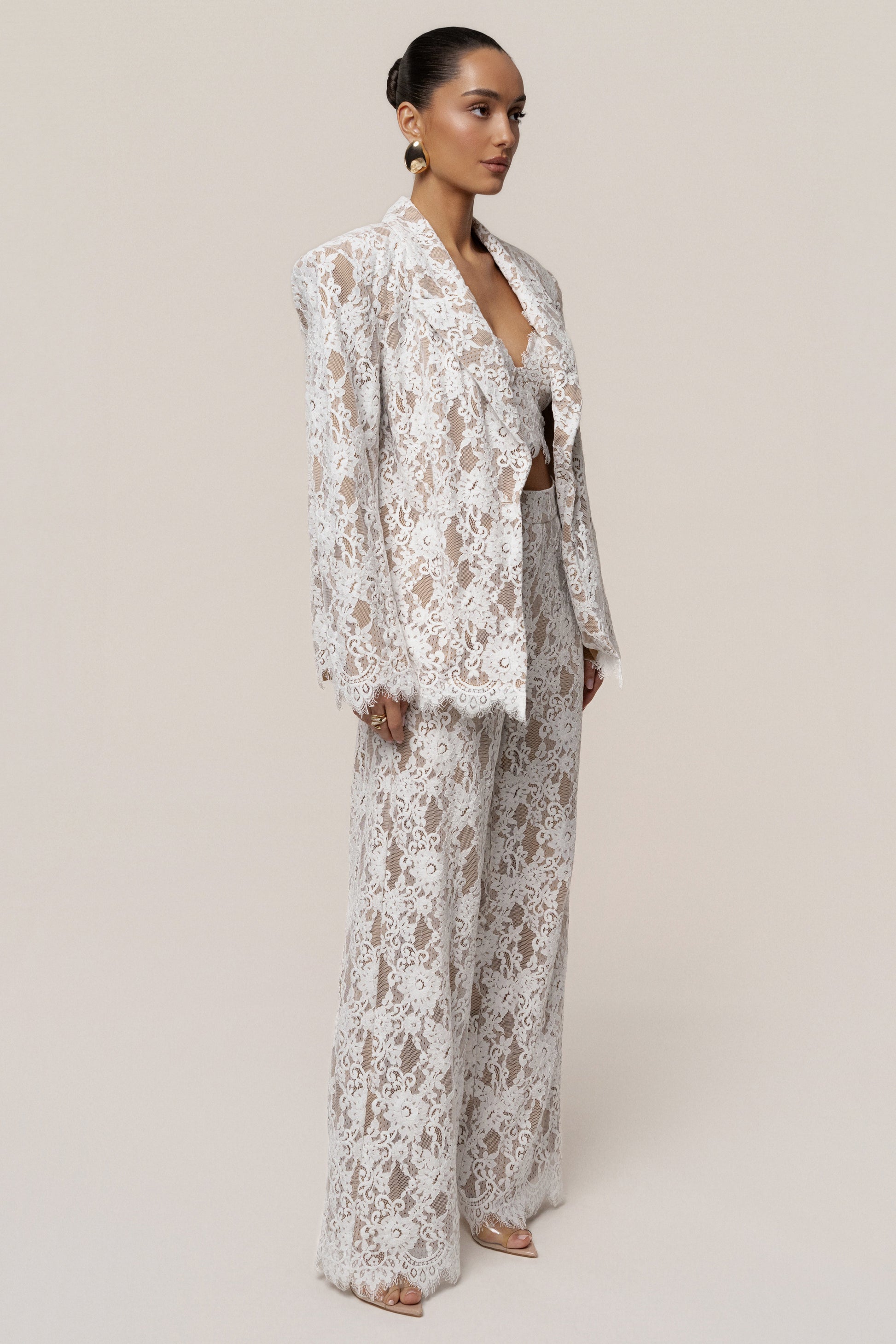 White Lace And Desire Blazer JLUXLABEL