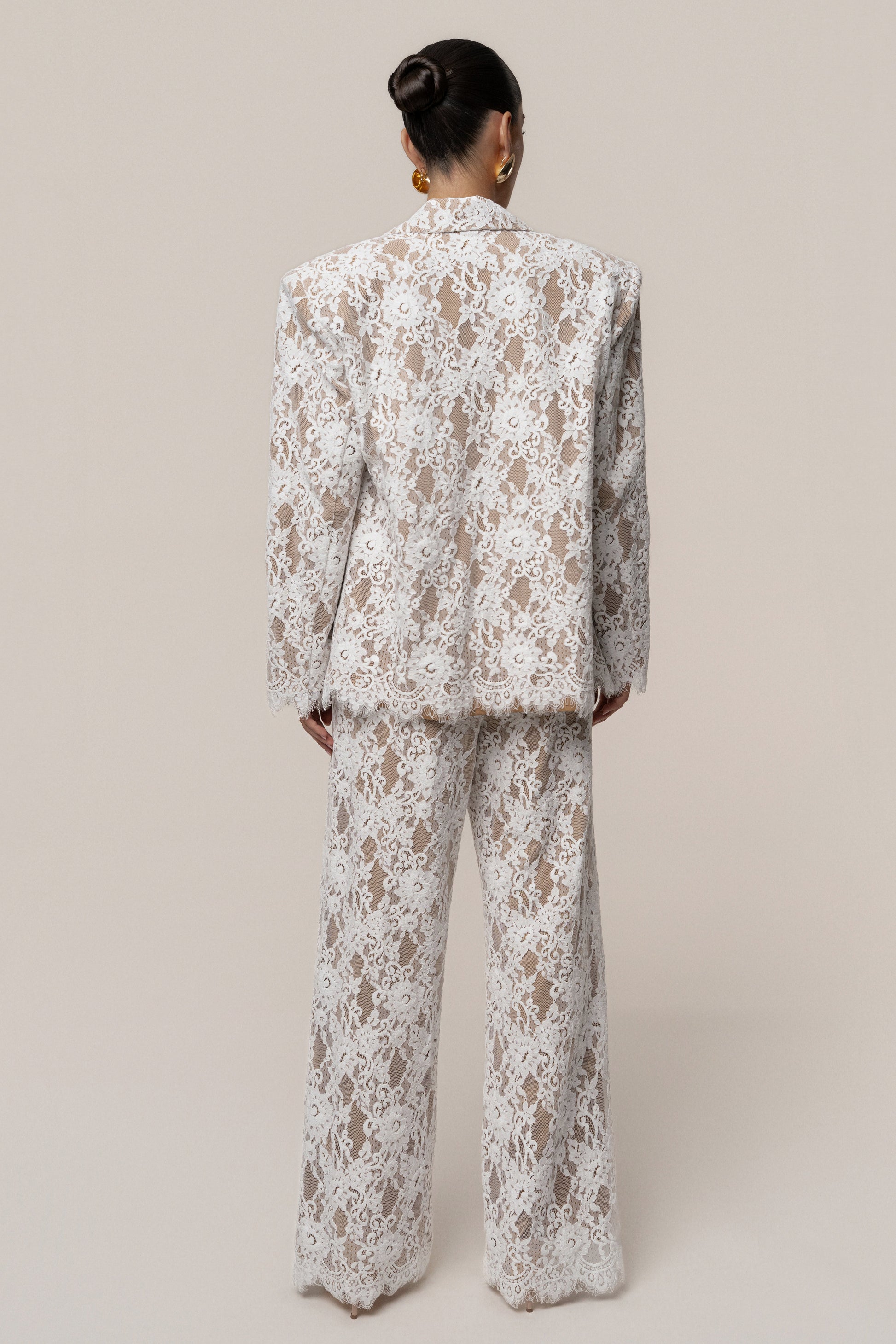 PRE-ORDER White Forever Crush Lace Pant JLUXLABEL