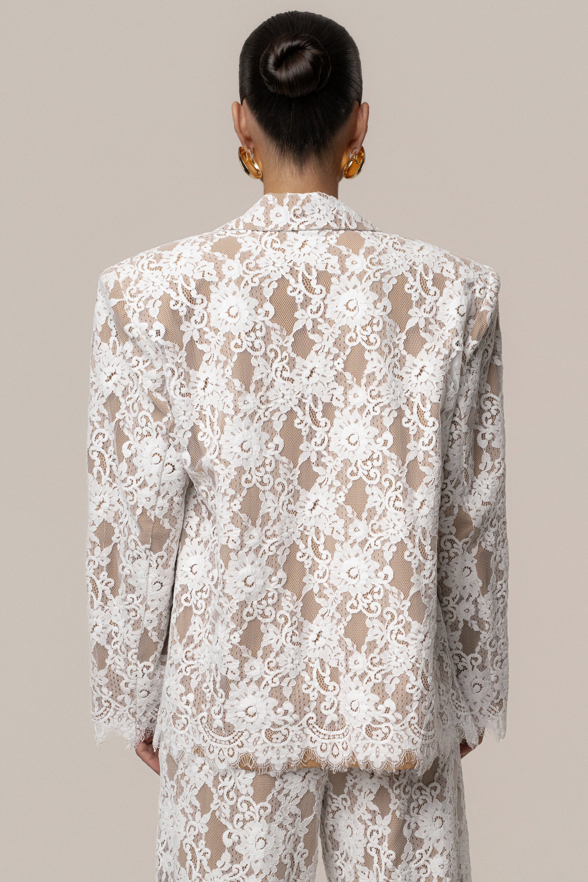White Lace And Desire Blazer JLUXLABEL