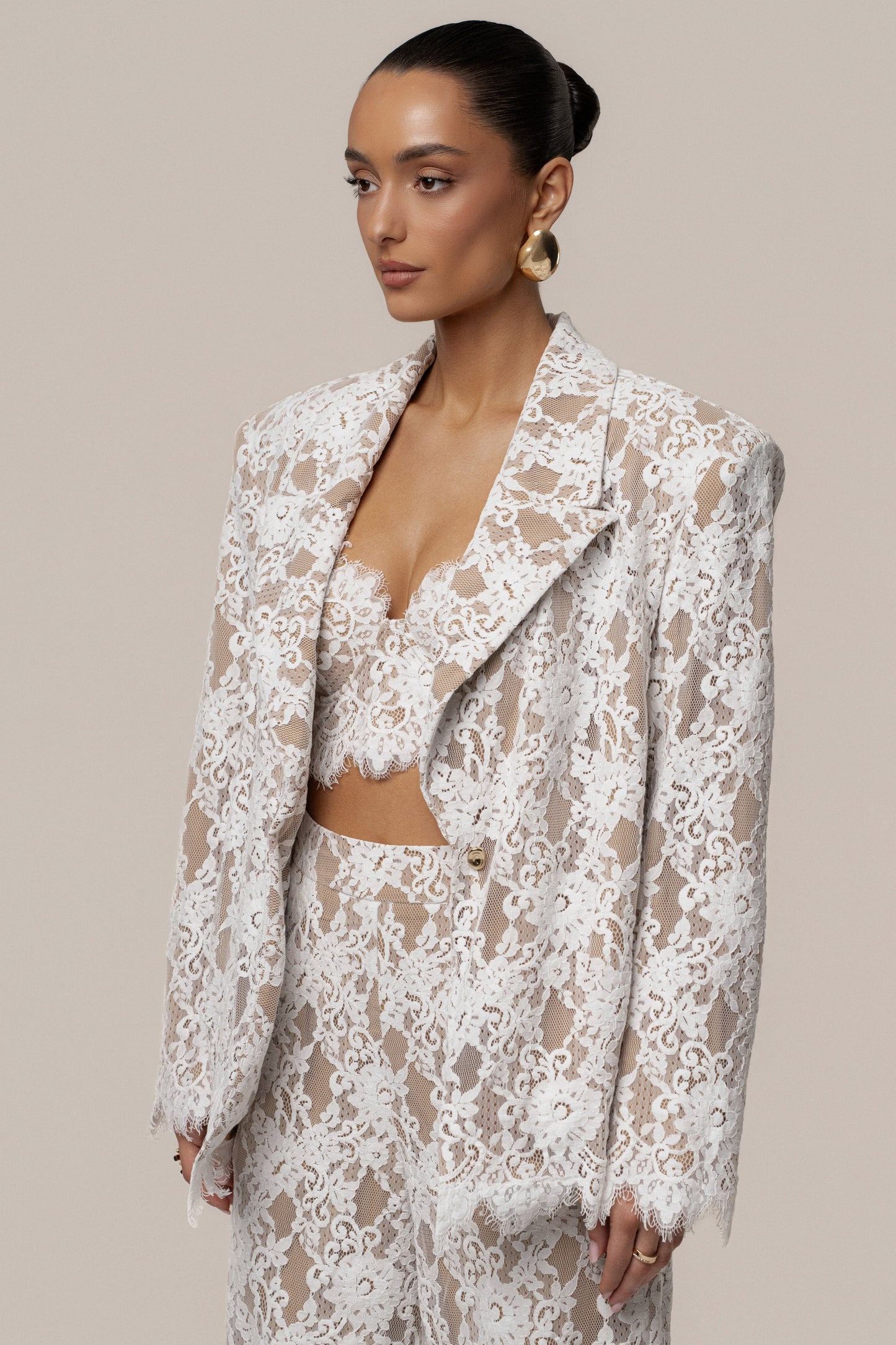 White Lace And Desire Blazer JLUXLABEL