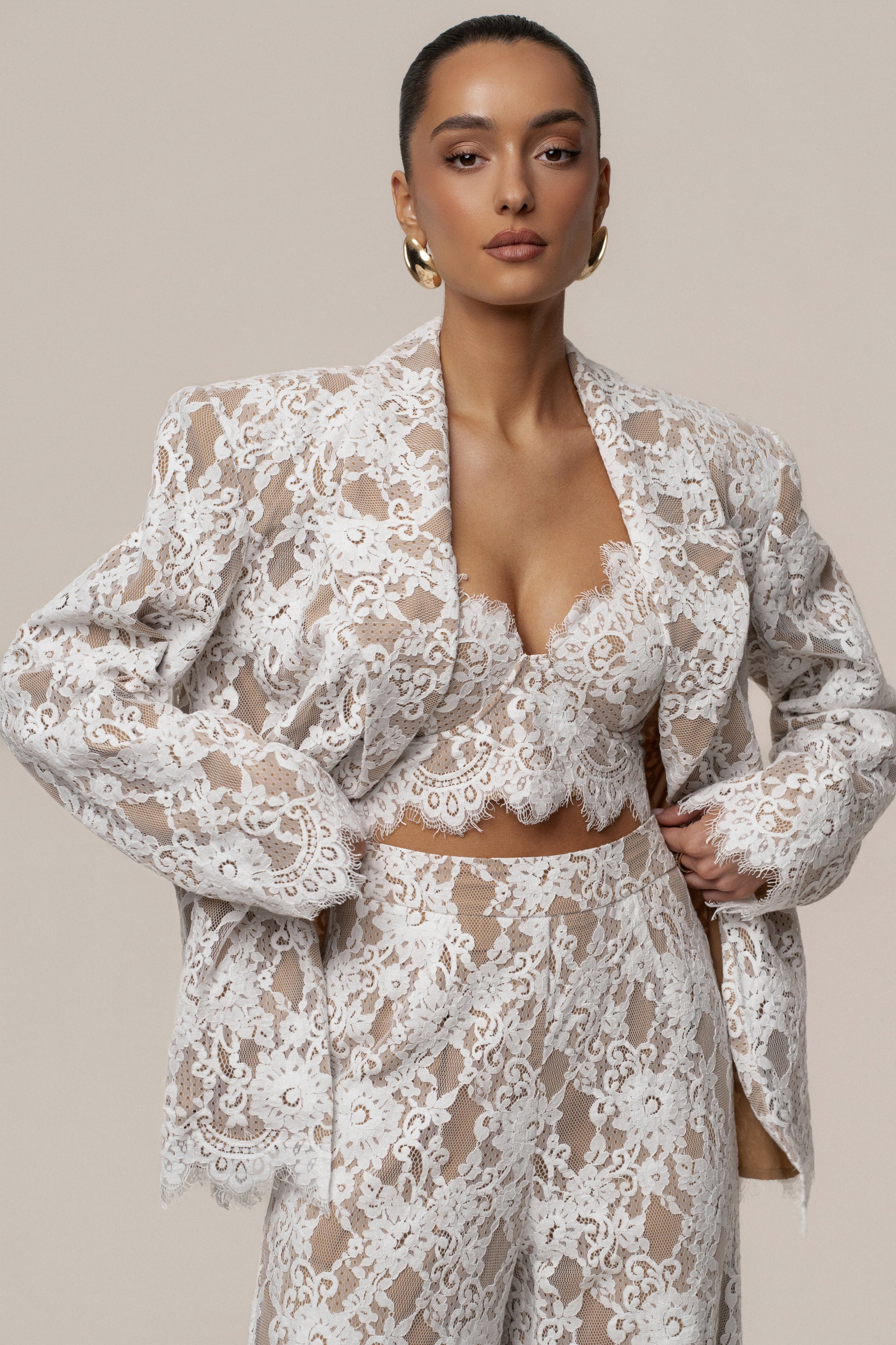 PRE-ORDER White Forever Crush Lace Top JLUXLABEL