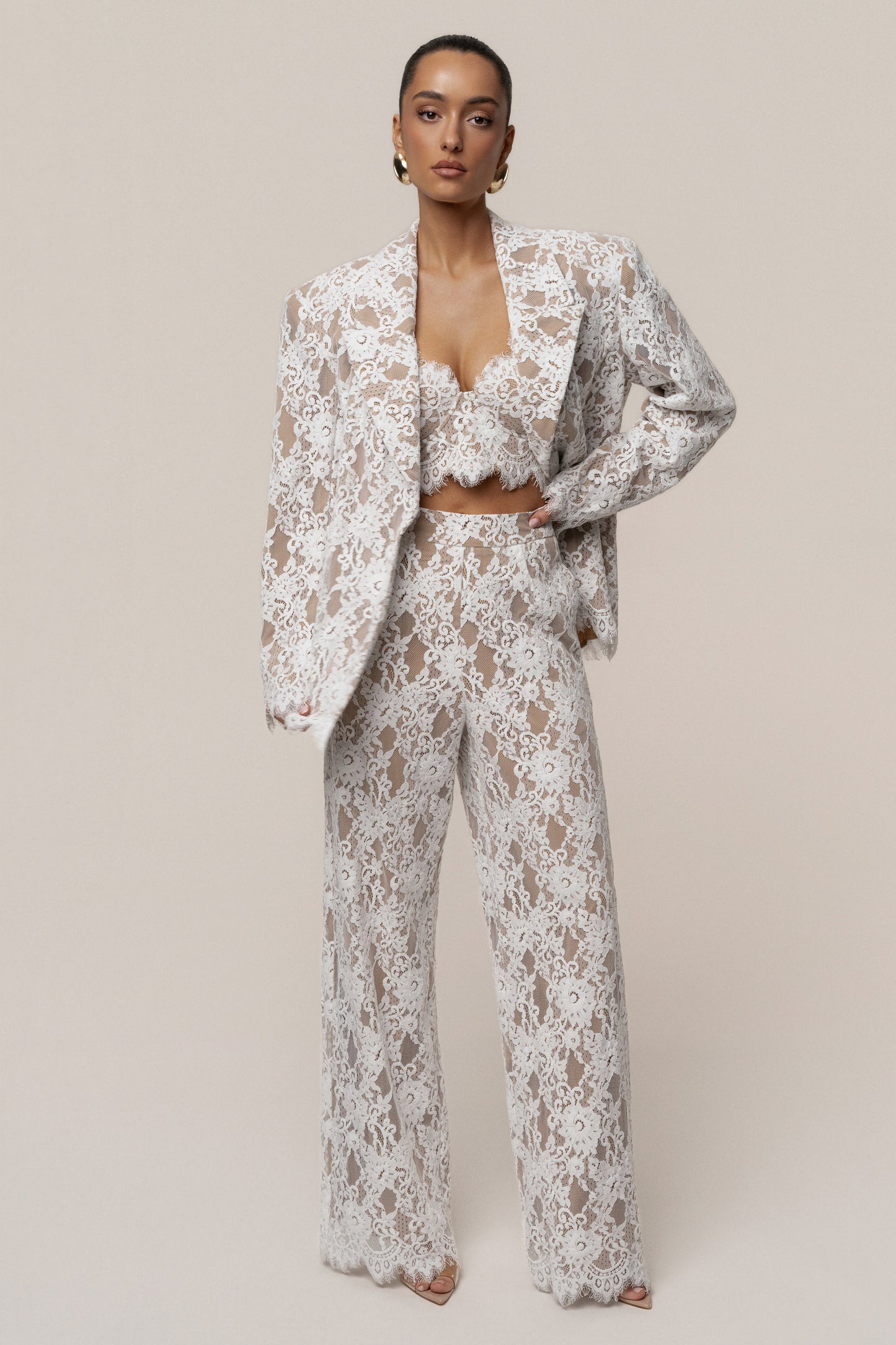 PRE-ORDER White Forever Crush Lace Top JLUXLABEL